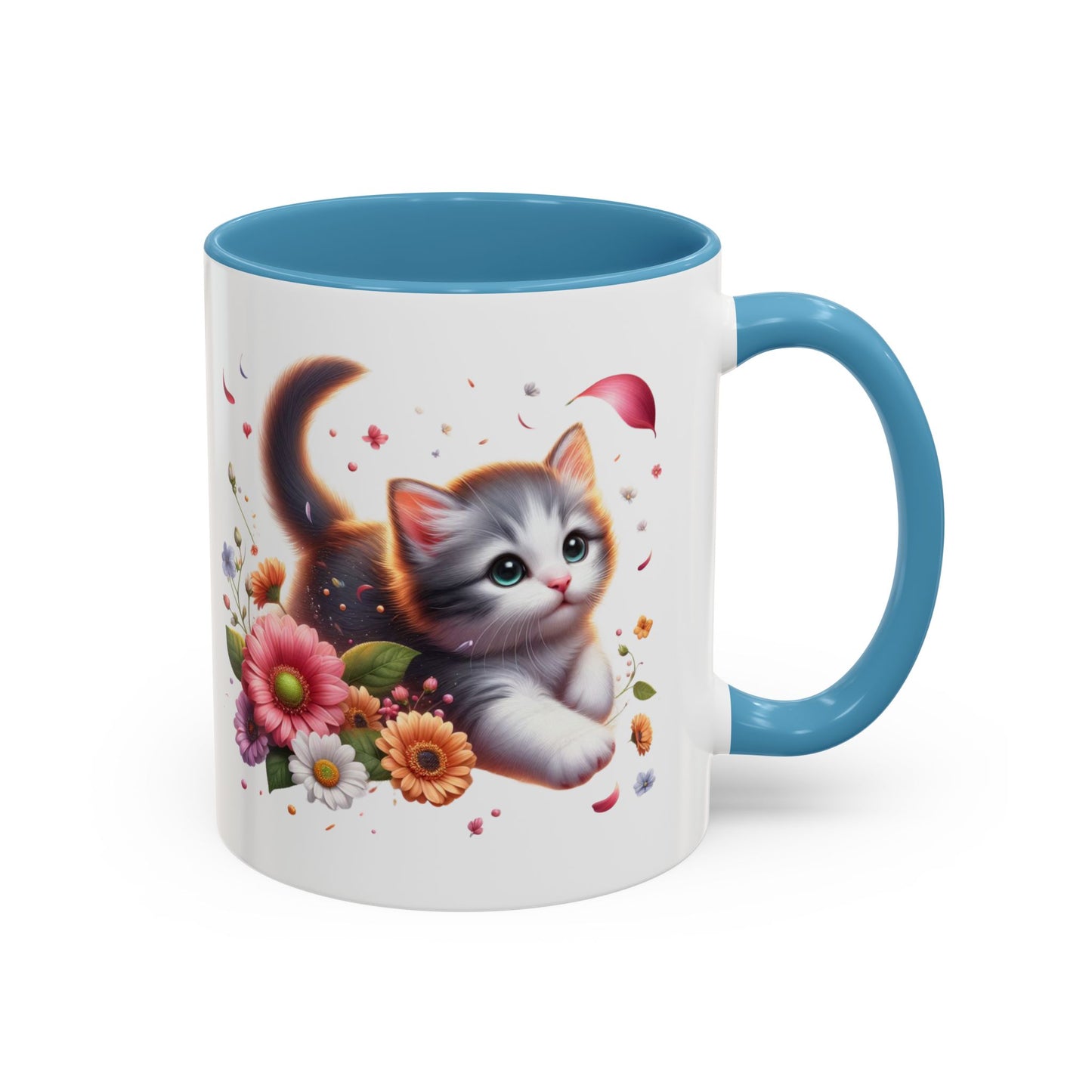 Whimsical Cat Coffee Mug | Cute Pet Lovers Gift | Floral Design | 11 & 15oz | Perfect for Birthdays, Anniversaries, Cat Enthusiasts