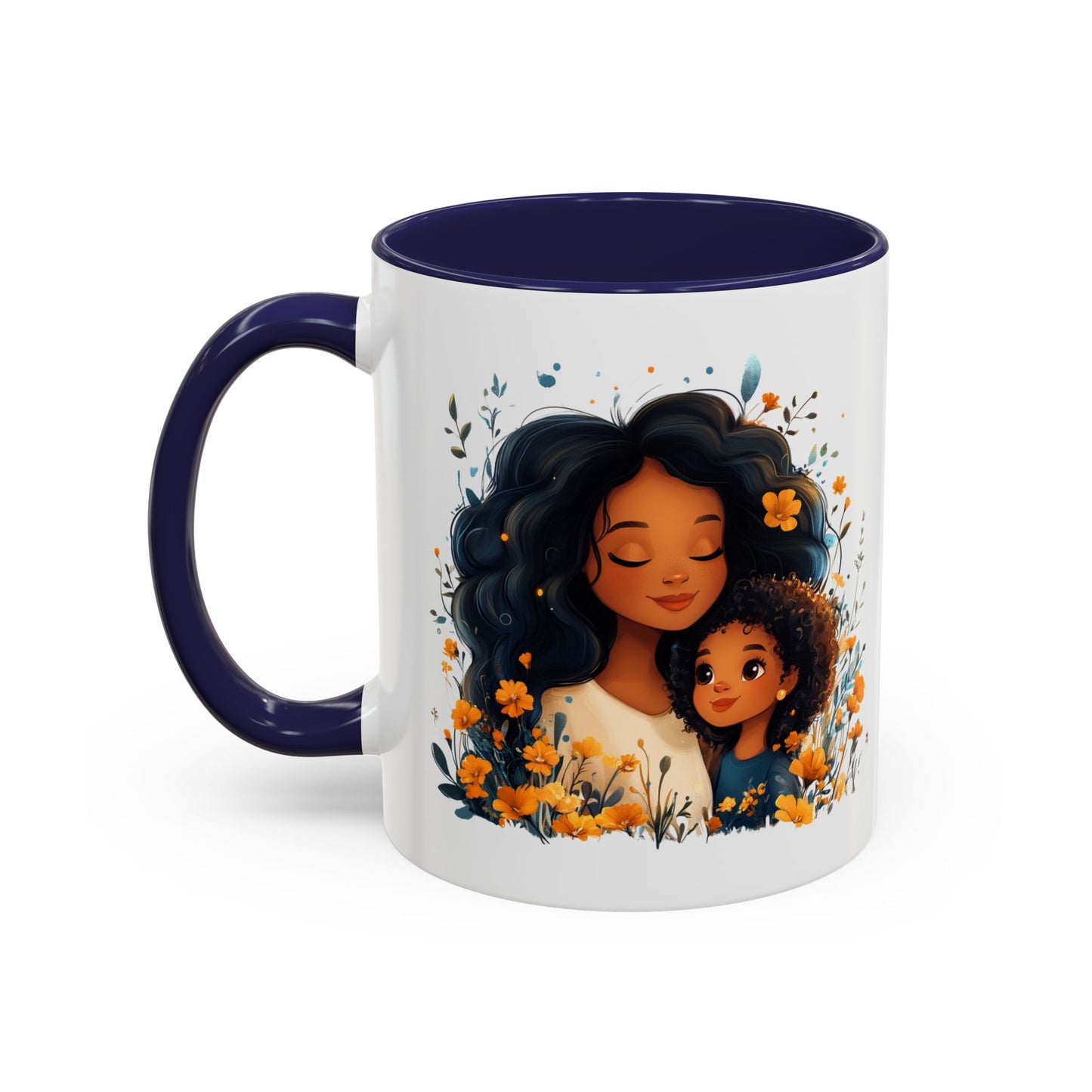 Floral Mom and Daughter Coffee Mug, Mother's Day Gift, Family Bonding, Tea Cup, Inspirational Mug, Cozy Drinkware