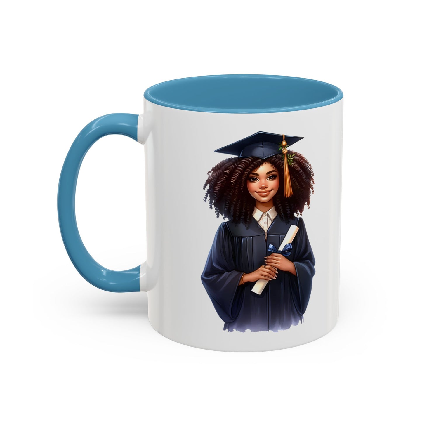 Graduation Celebration Coffee Mug, Inspirational Gift for Graduates, Black Accent Mug, Office Desk Cup, Graduation Keepsake