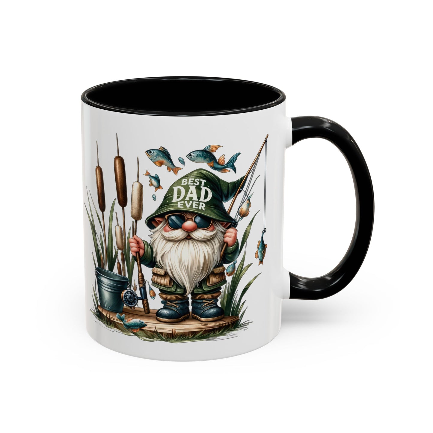 Fishing Gnome Coffee Mug, Best Dad Ever, Father's Day Gift, Dad's Mug, Gnome Decor, Outdoor Lover's Cup