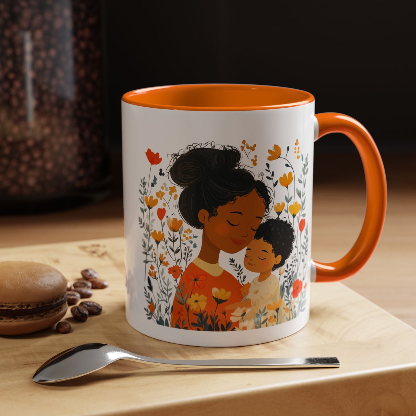 Floral Mama & Child Coffee Mug - Perfect for Mother's Day, Gift for Mom, Family Time, Cute Drinkware, Wellness, Friendship