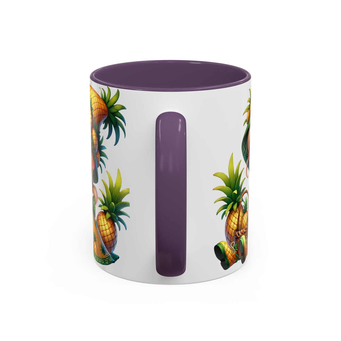 Pineapple Paradise Accent Coffee Mug - Cute Tropical Design, 11oz & 15oz