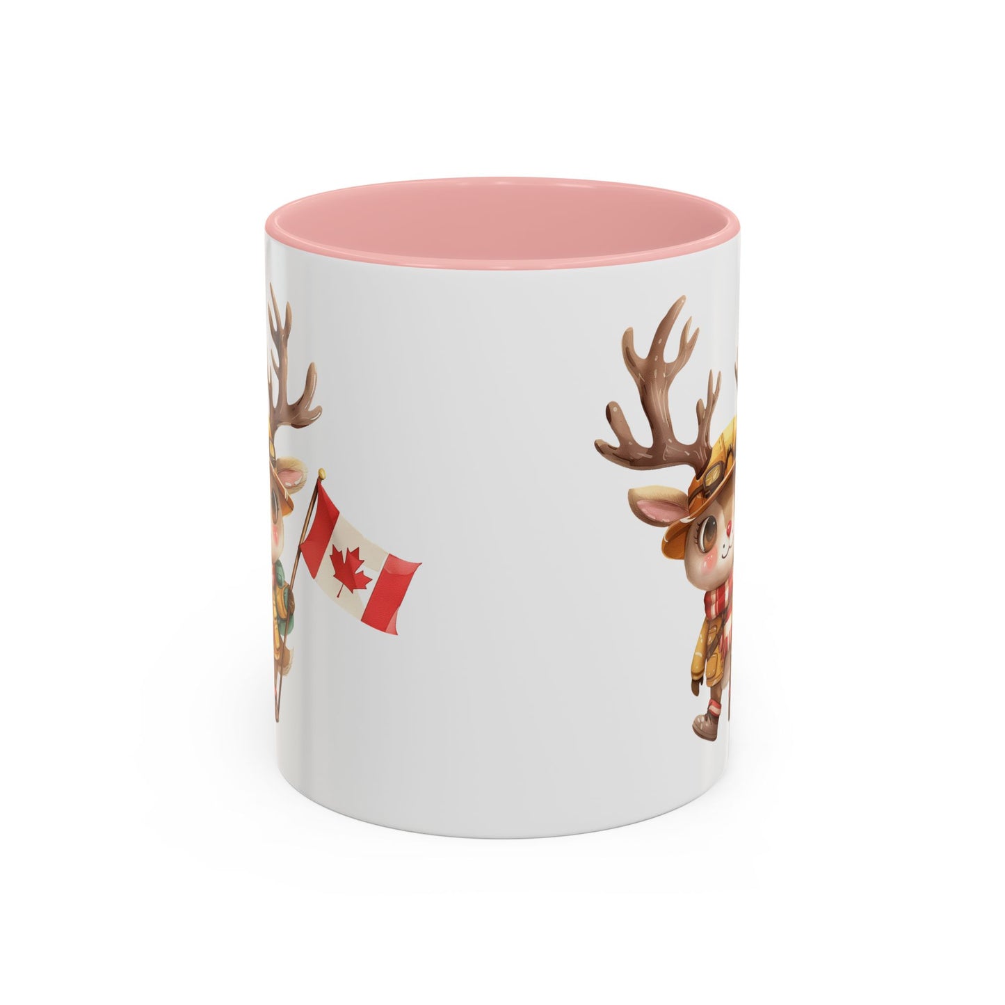 Cute Canadian Reindeer Mug, Accent Coffee Cup for Animal Lovers, Holiday Gift, Cute Kitchen Decor, Seasonal Drinkware
