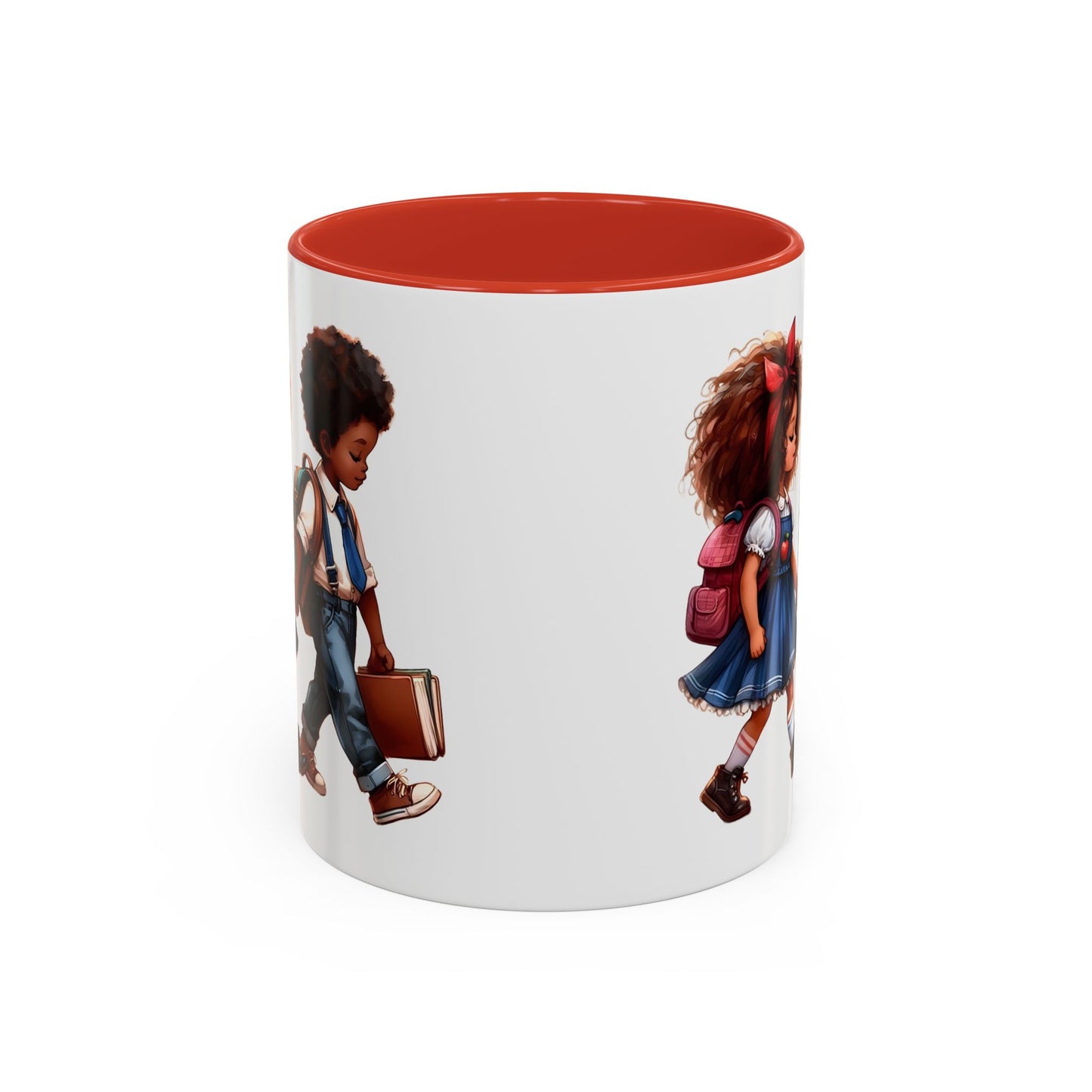 Cute Kids Walking Accent Coffee Mug | Back to School, Teacher Gift, Children's Art, Personalized Tea Cup, Unique Gift Idea