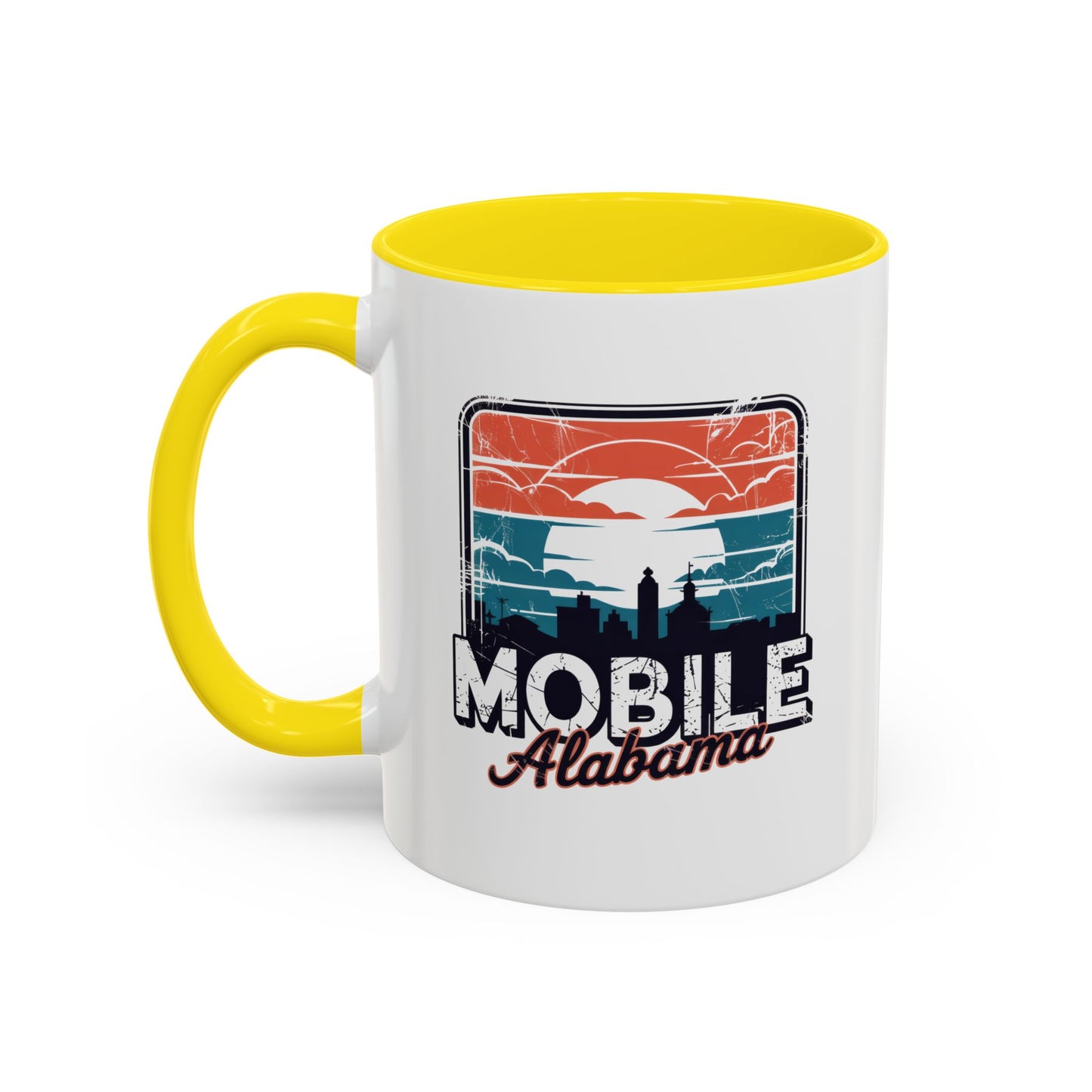 Mobile Alabama Sunset Accent Coffee Mug – Perfect Gift for Travelers, Coffee Lovers, Souvenir, Home Decor, Unique Mug