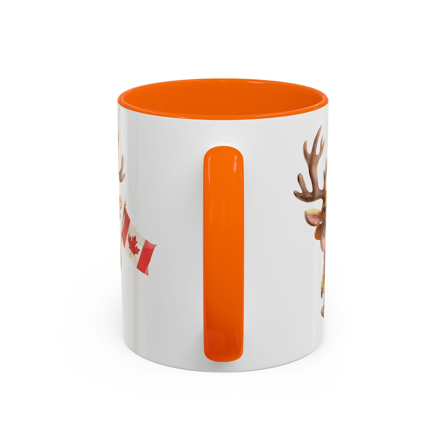 Cute Canadian Reindeer Mug, Accent Coffee Cup for Animal Lovers, Holiday Gift, Cute Kitchen Decor, Seasonal Drinkware