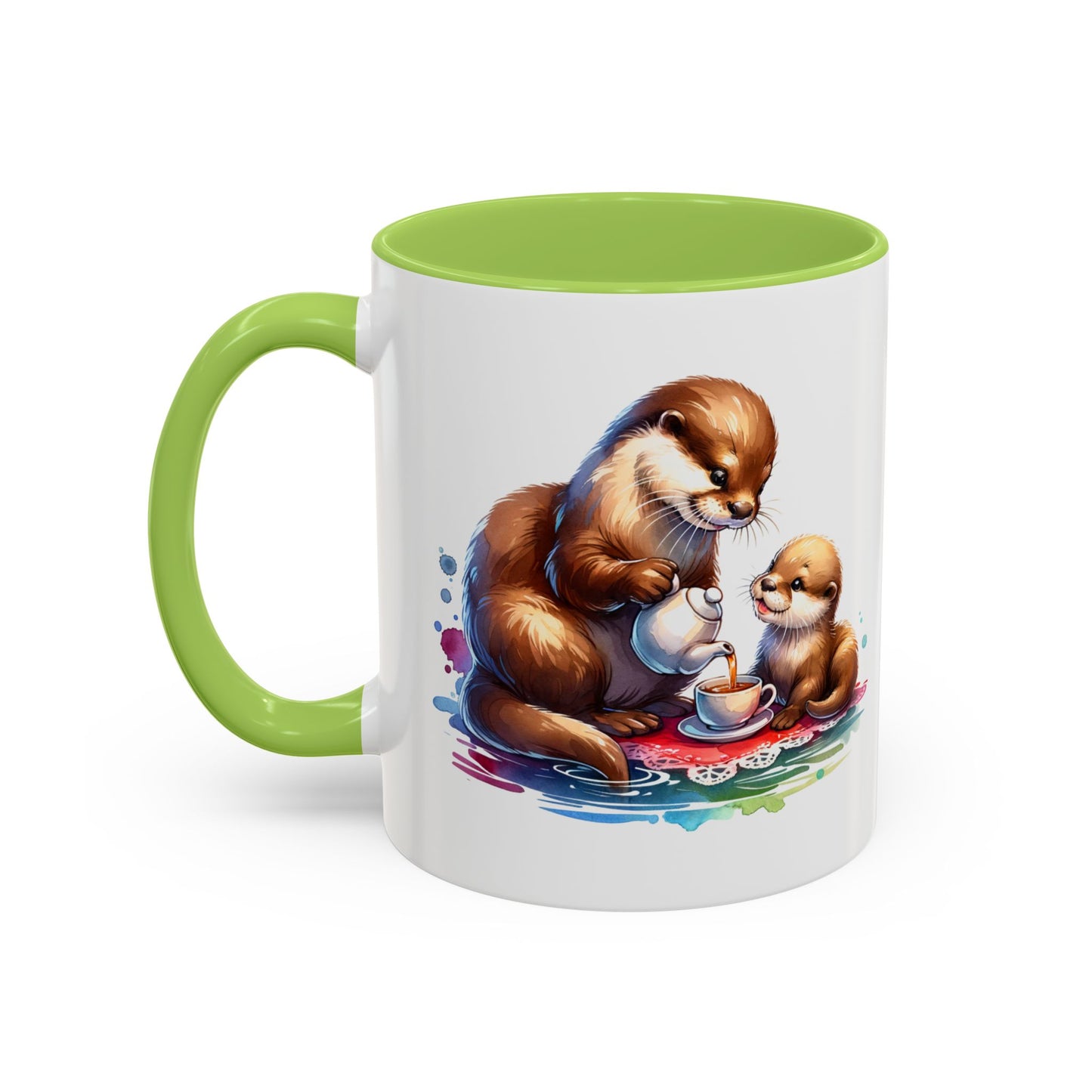 Cute Otter Family Coffee Mug | Animal Lover Gift, Holiday Mug, Tea Cup, Kid's Birthday, Home Decor
