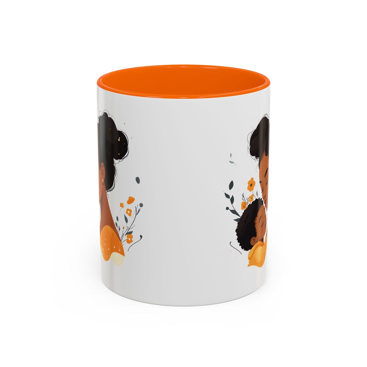 Mother and Child Accent Coffee Mug, Inspirational Drinkware, Gift for Mothers Day, Cute Family Mug, Cozy Coffee Cup, Loving Bond Mug