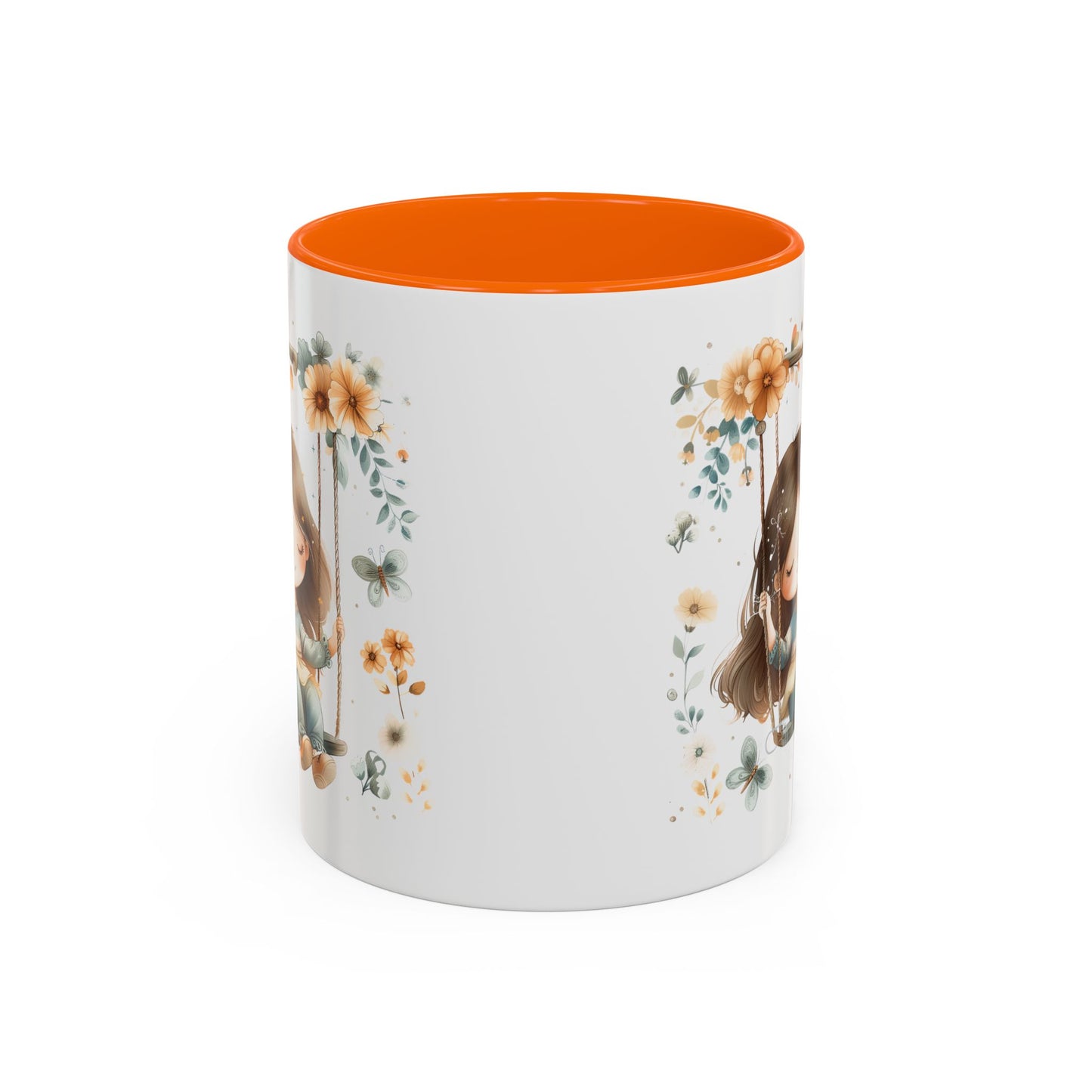 Whimsical Floral Swing Accent Coffee Mug, Cute Gift for Tea Lovers, Cozy Home Decor, Ideal for Birthdays, Mother’s Day, Girlfriend Gift