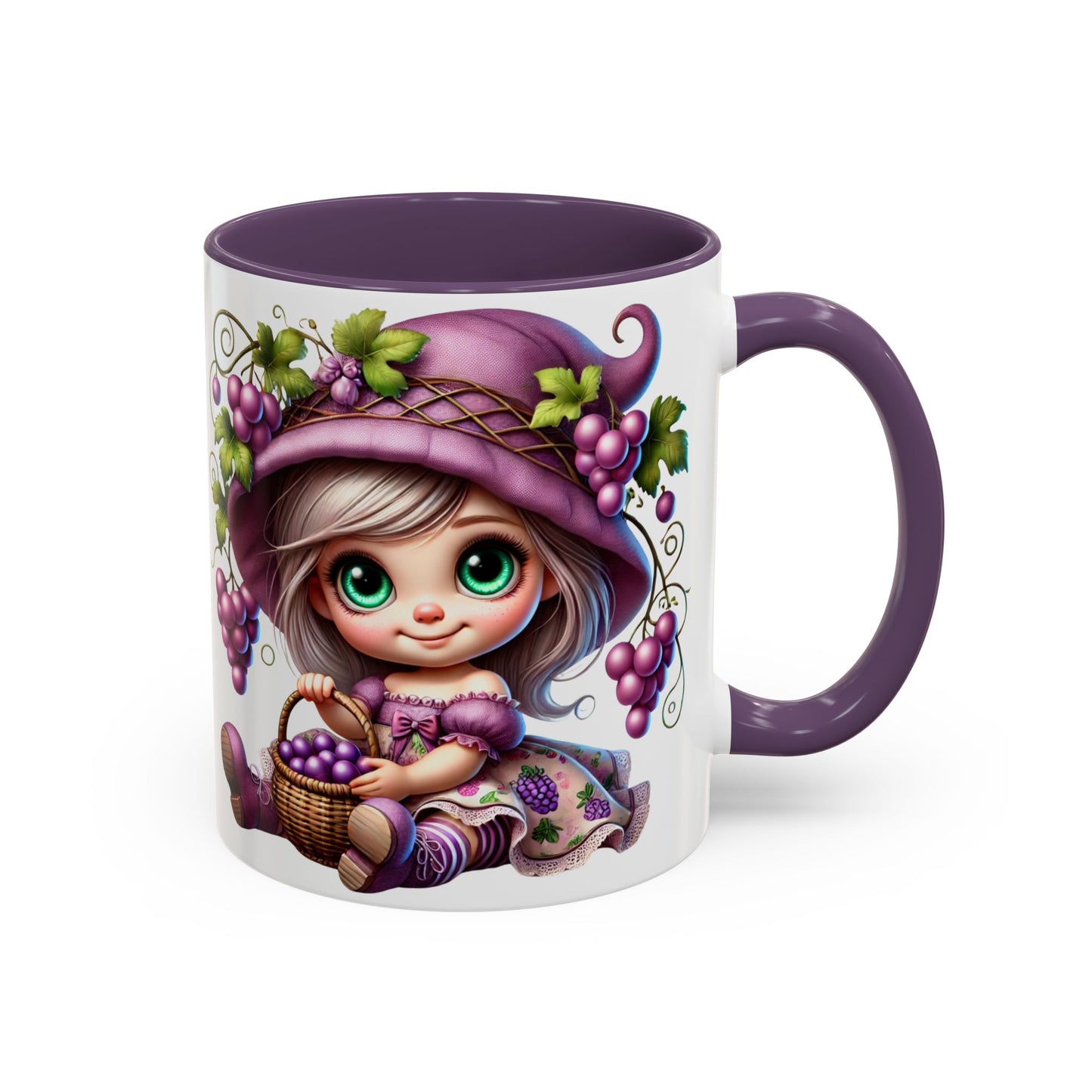 Whimsical Grape Girl Coffee Mug - Perfect for Wine Lovers and Gift Giving