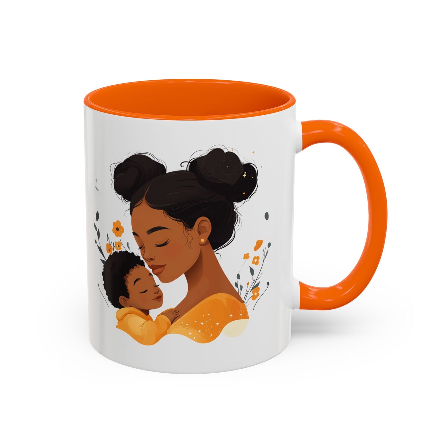 Mother and Child Accent Coffee Mug, Inspirational Drinkware, Gift for Mothers Day, Cute Family Mug, Cozy Coffee Cup, Loving Bond Mug