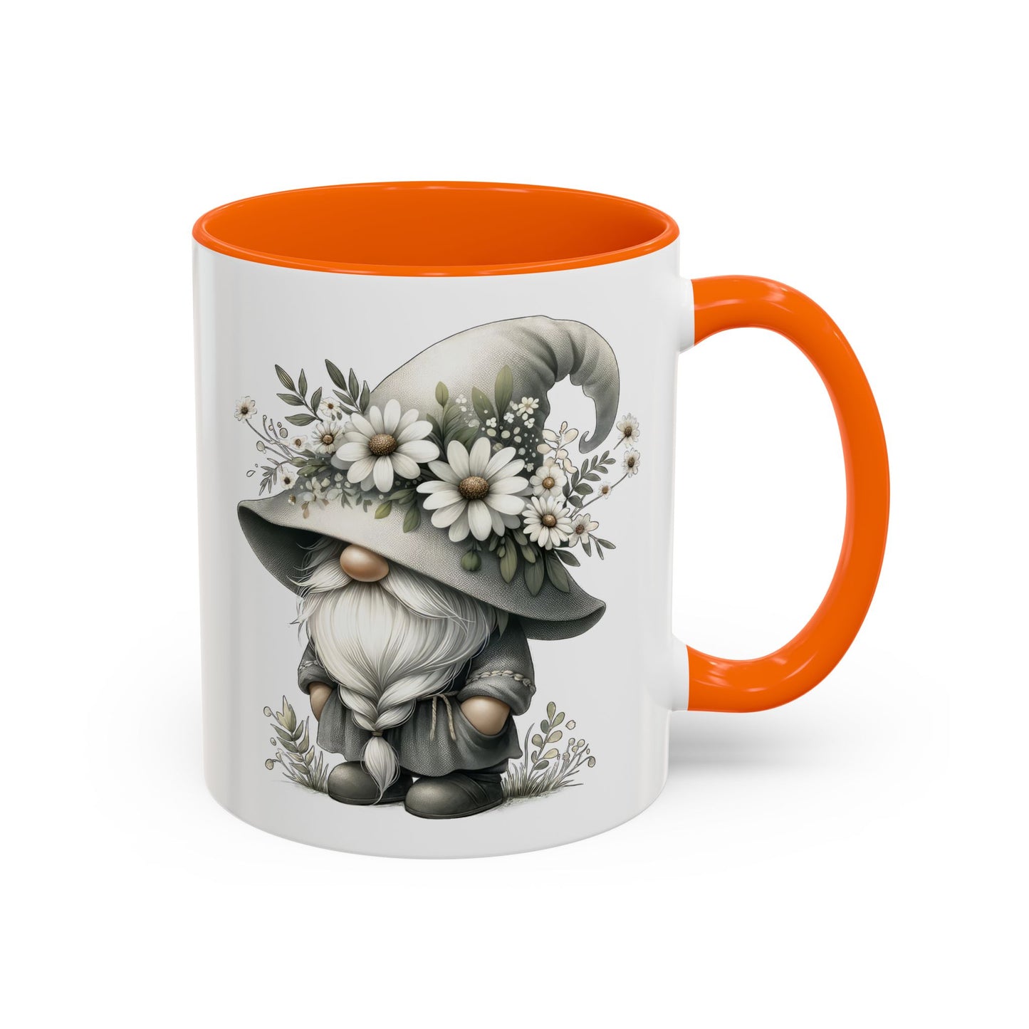 Whimsical Gnome Coffee Mug, Cute Floral Mug, Gift for Garden Lovers, Accent Mug for Coffee, Tea, and Hot Cocoa