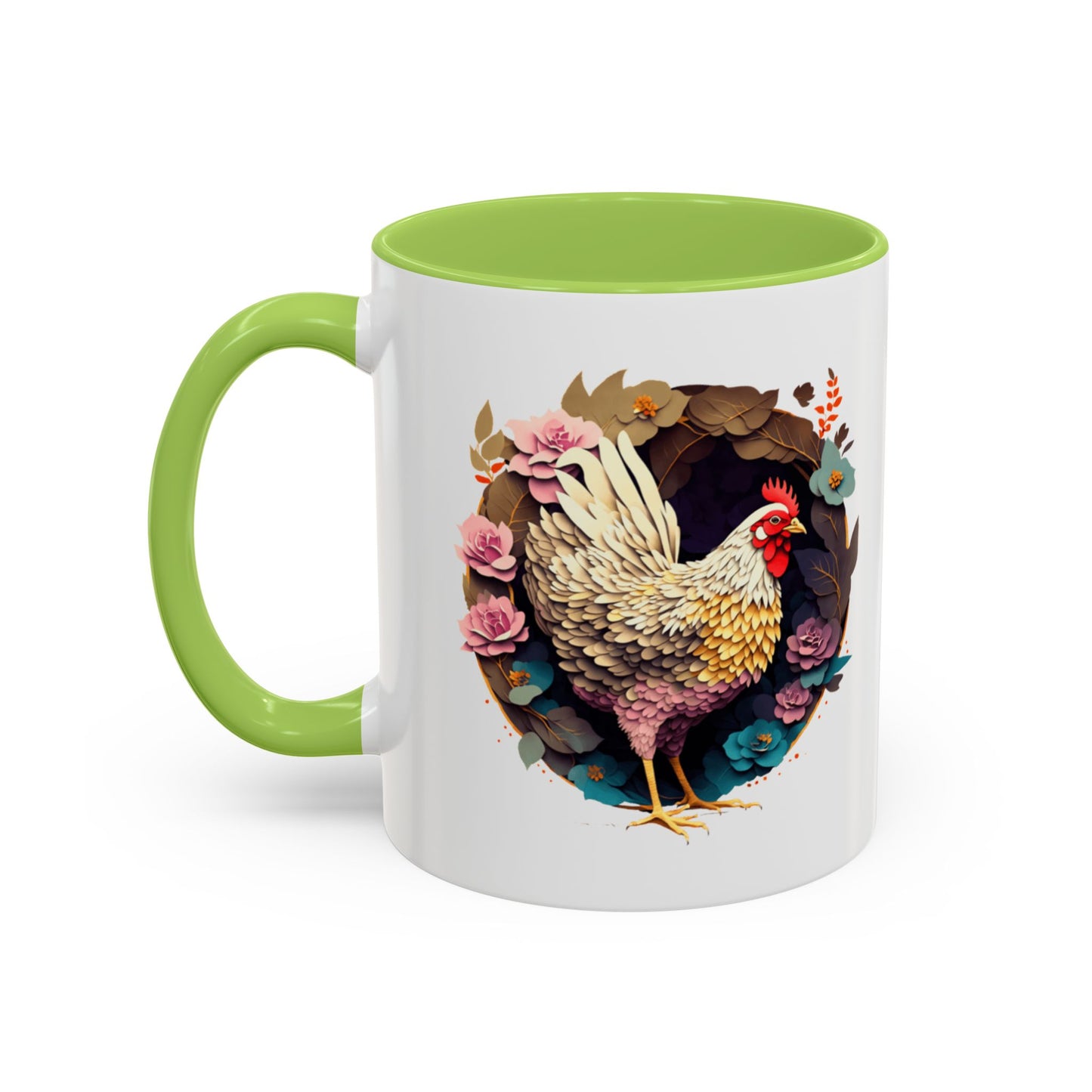 Charming Floral Chicken Coffee Mug - Perfect for Farmhouse Decor, Gift for Chicken Lovers, Tea, Hot Drinks, Home & Kitchen