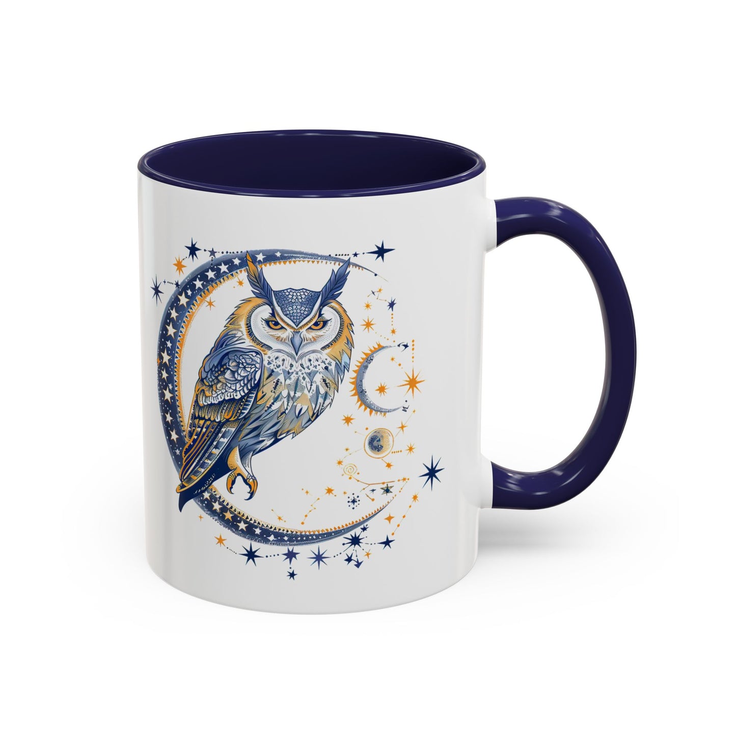Celestial Owl Coffee Mug | Starry Night Mug, Astrology Gift, Owl Lover Cup, Unique Drinking Vessel, Enchanted Home Decor