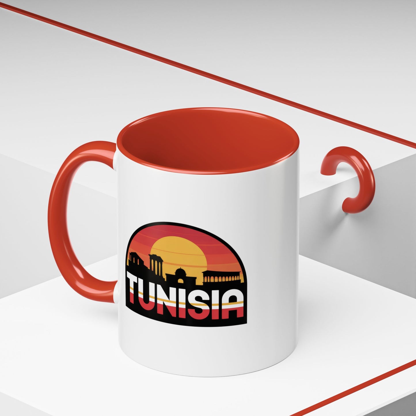 Tunisian Sunset Accent Mug, Coffee Lover Gift, Travel Souvenir, Unique Home Decor, Tea Mug, Vacation Memory
