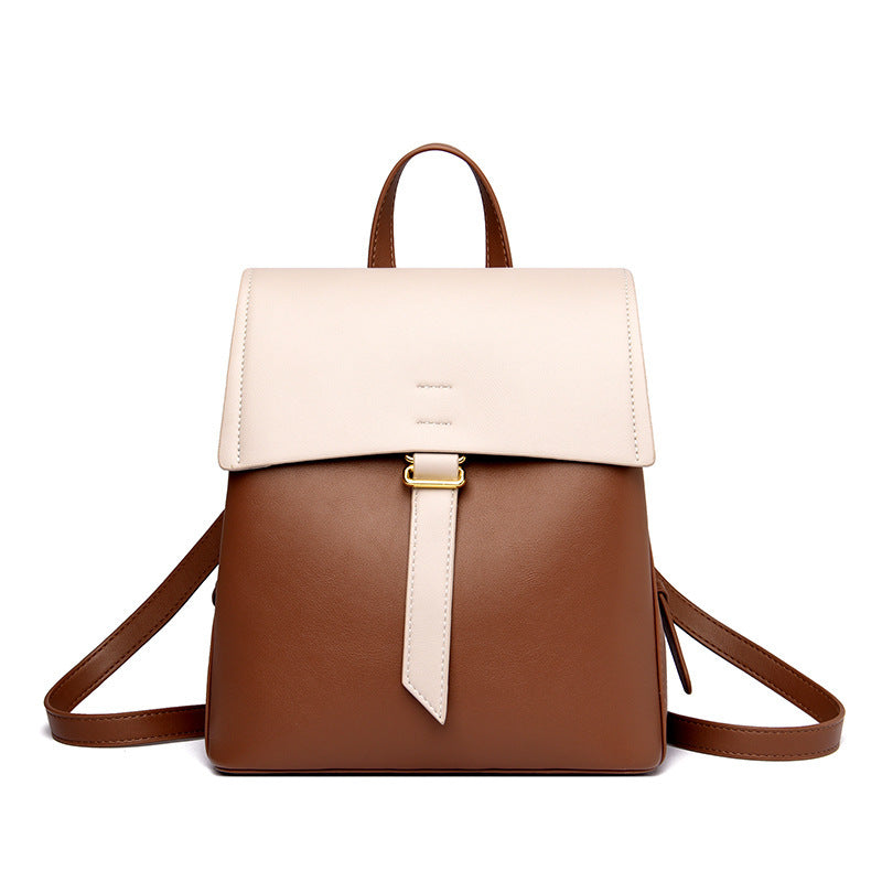 New Women's Cowhide Versatile Fashion Backpack