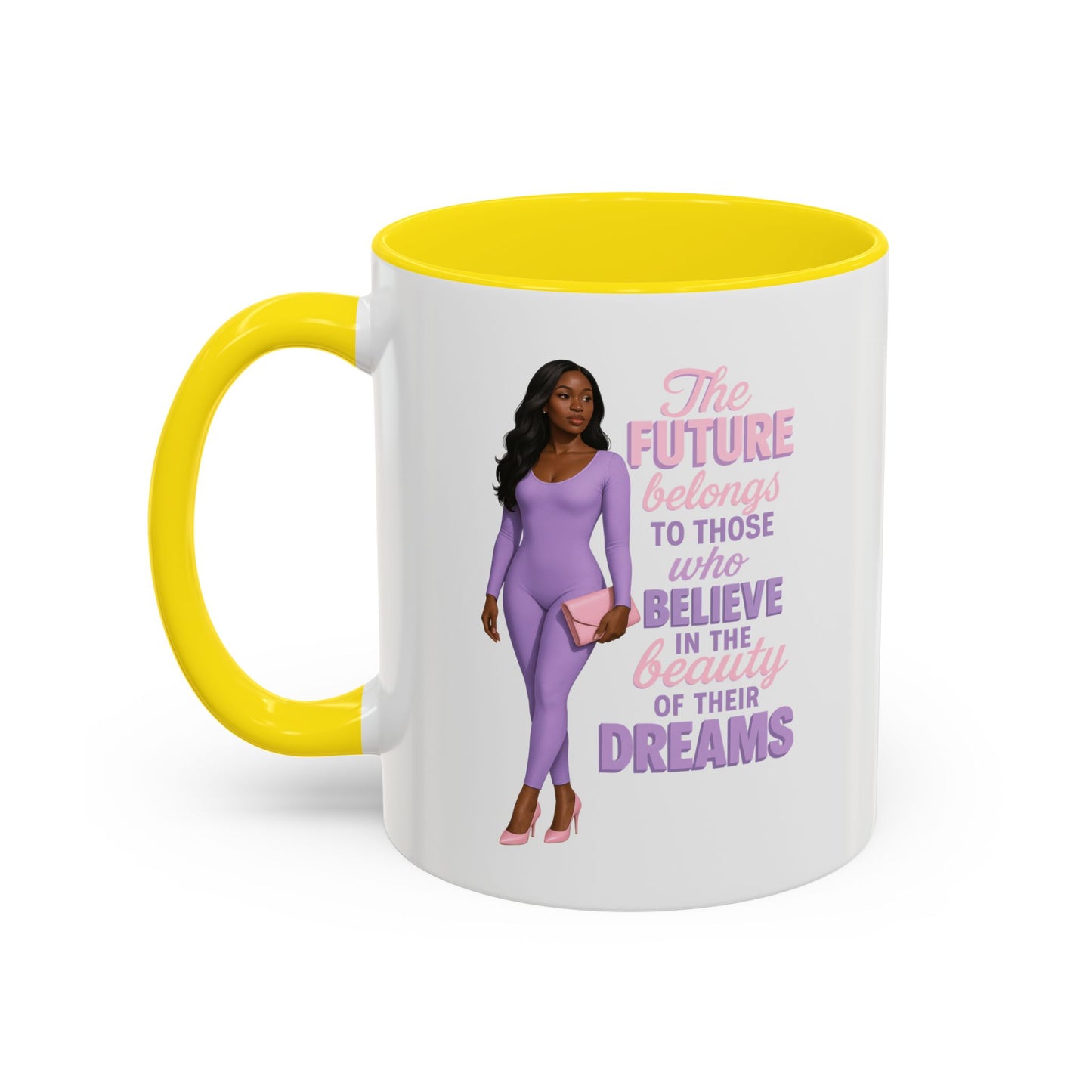 Inspirational Accent Coffee Mug - Motivational Gift for Dreamers, Home Office Decor, Encouragement Gift, Quote Cup