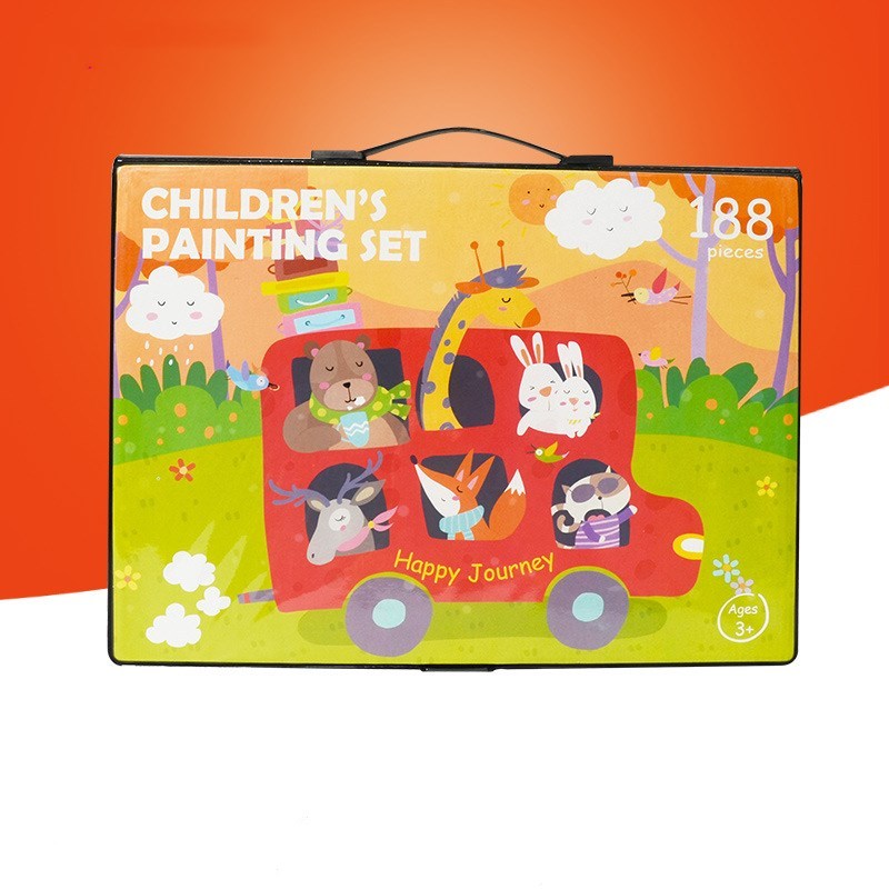 Watercolor pen drawing school supplies