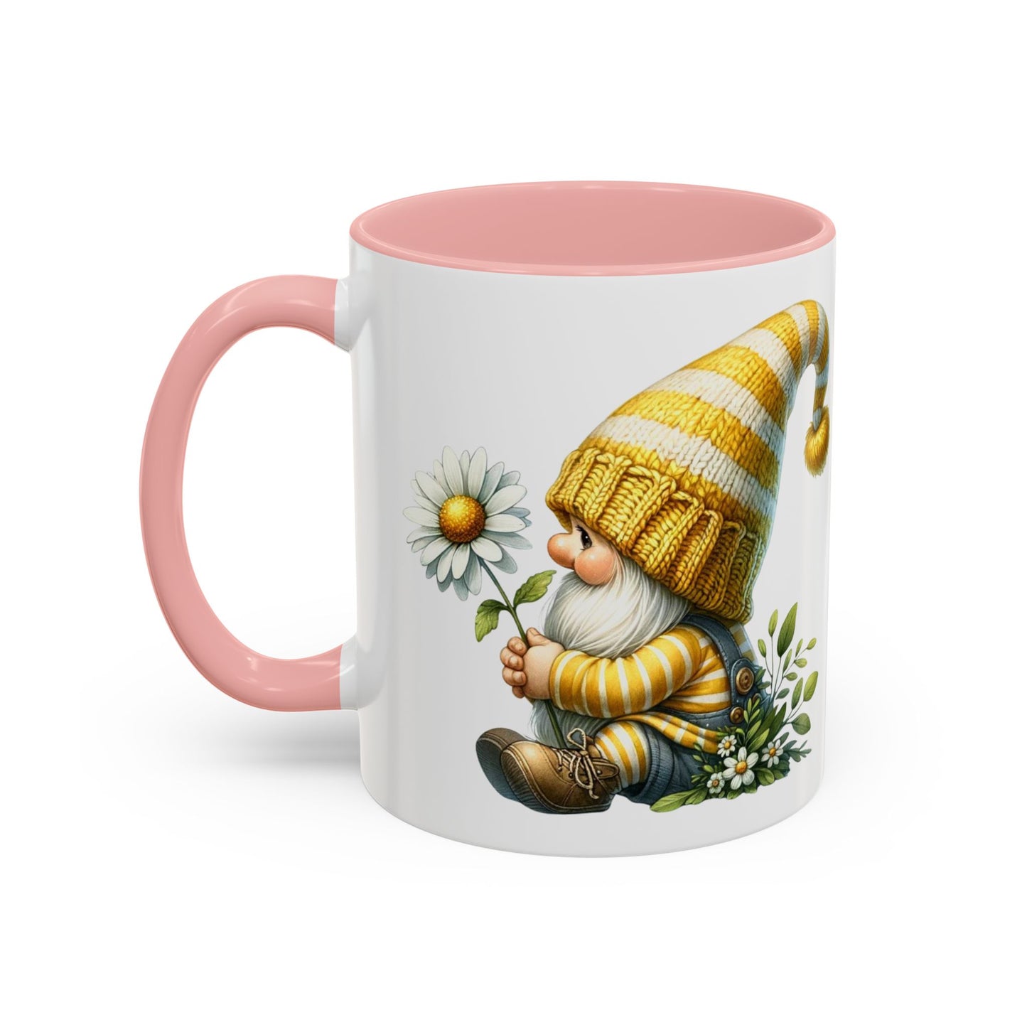 Whimsical Gnome Coffee Mug, Cute Gnome Cup for Garden Lovers, Spring Decor, Gift for Her, Coffee Lover's Mug, Unique Flower Mug