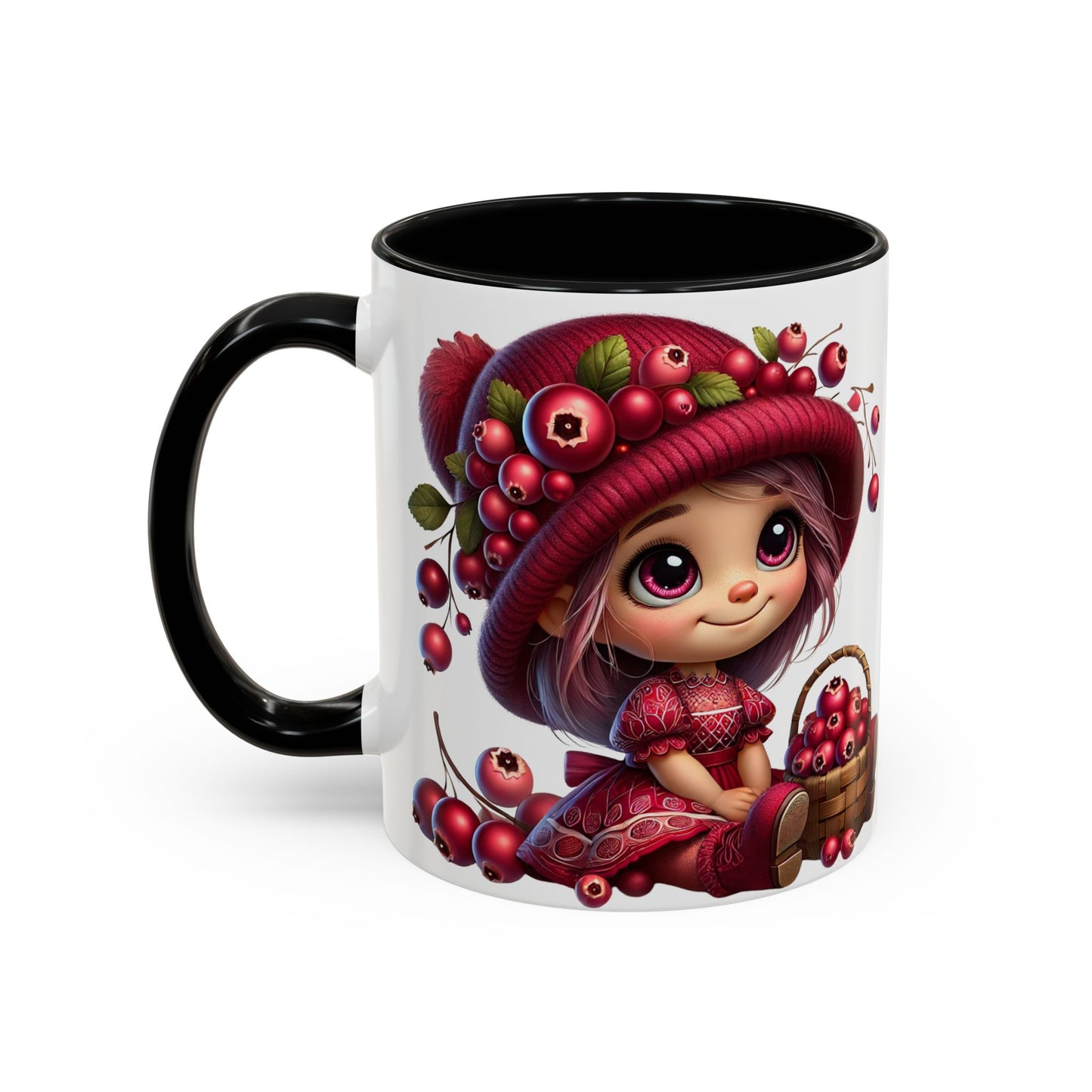 Whimsical Berry Girl Coffee Mug - Cute 11oz & 15oz Designs