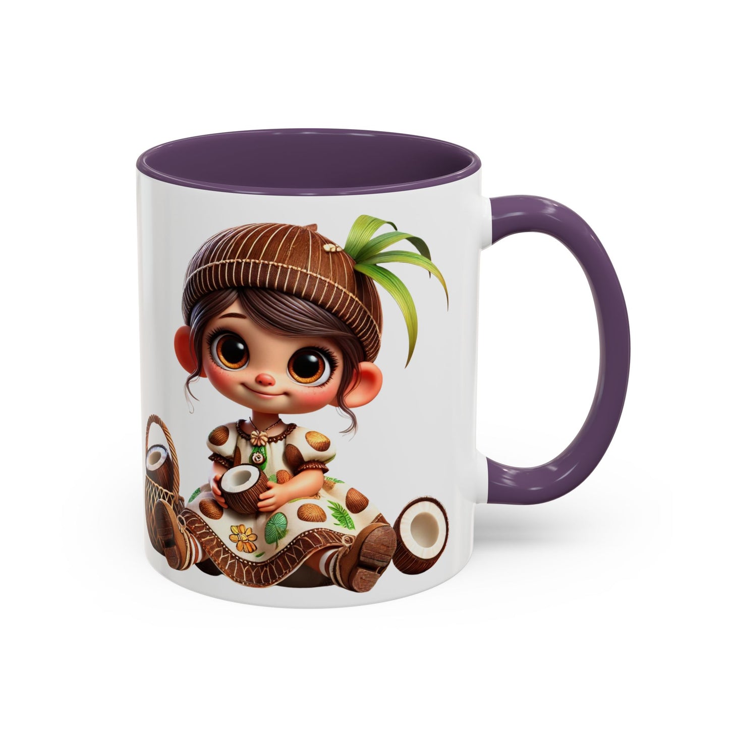 Whimsical Coconut Character Coffee Mug - 11oz & 15oz