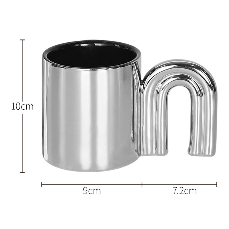 Ins Silver Electroplated Ceramic Mug Lovers' High Face Value