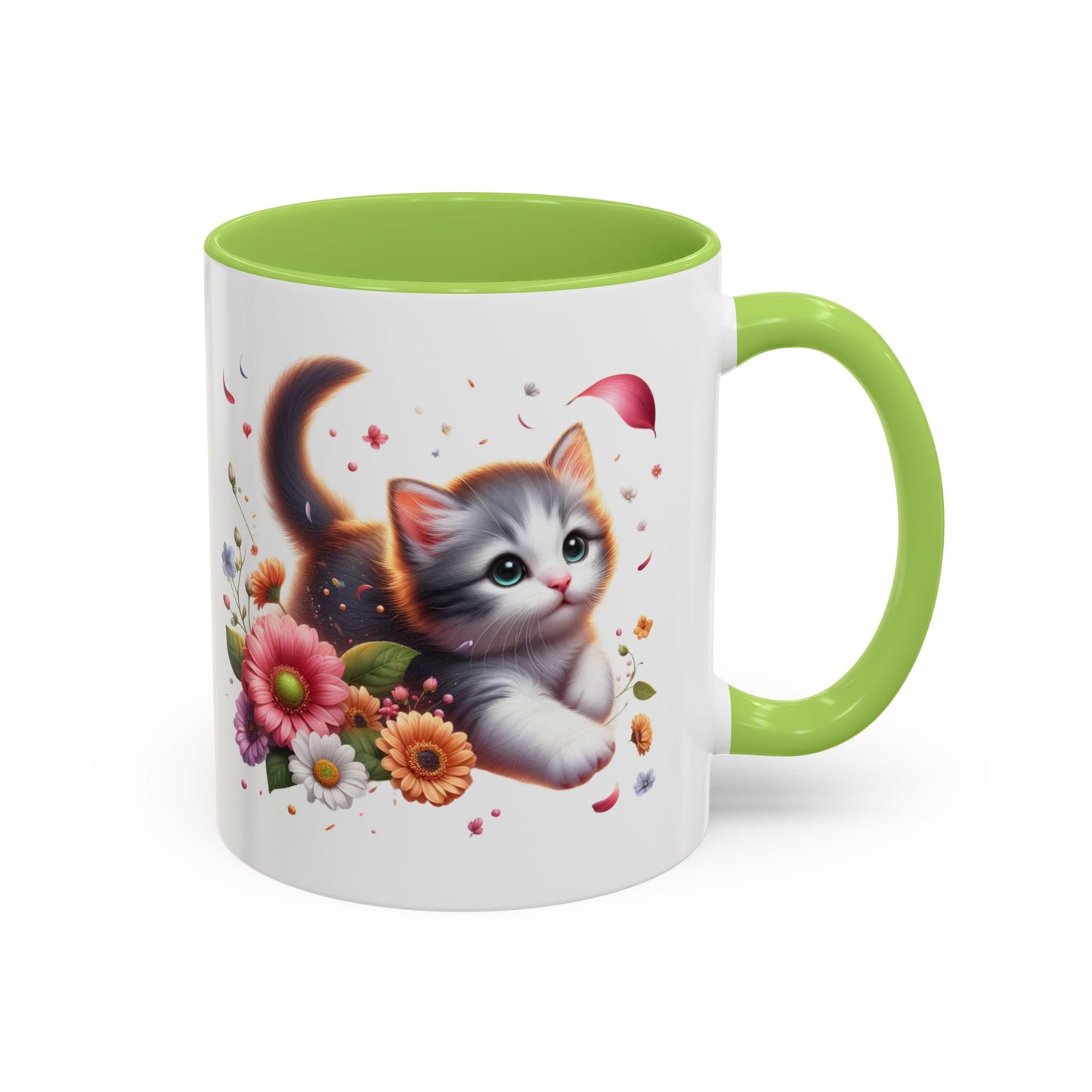 Whimsical Cat Coffee Mug | Cute Pet Lovers Gift | Floral Design | 11 & 15oz | Perfect for Birthdays, Anniversaries, Cat Enthusiasts
