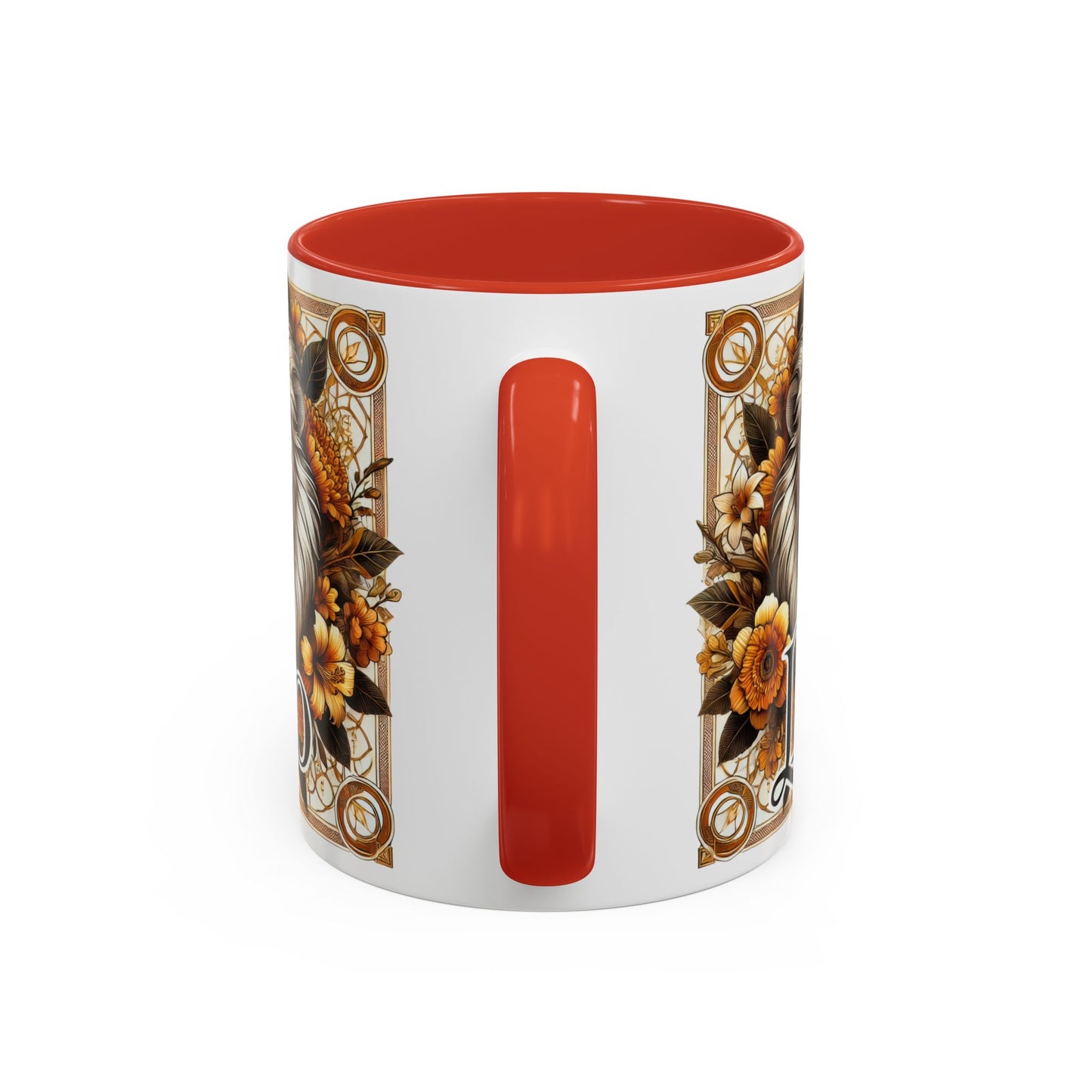 Leo Zodiac Accent Coffee Mug – Bold Floral Design for Astrology Lovers