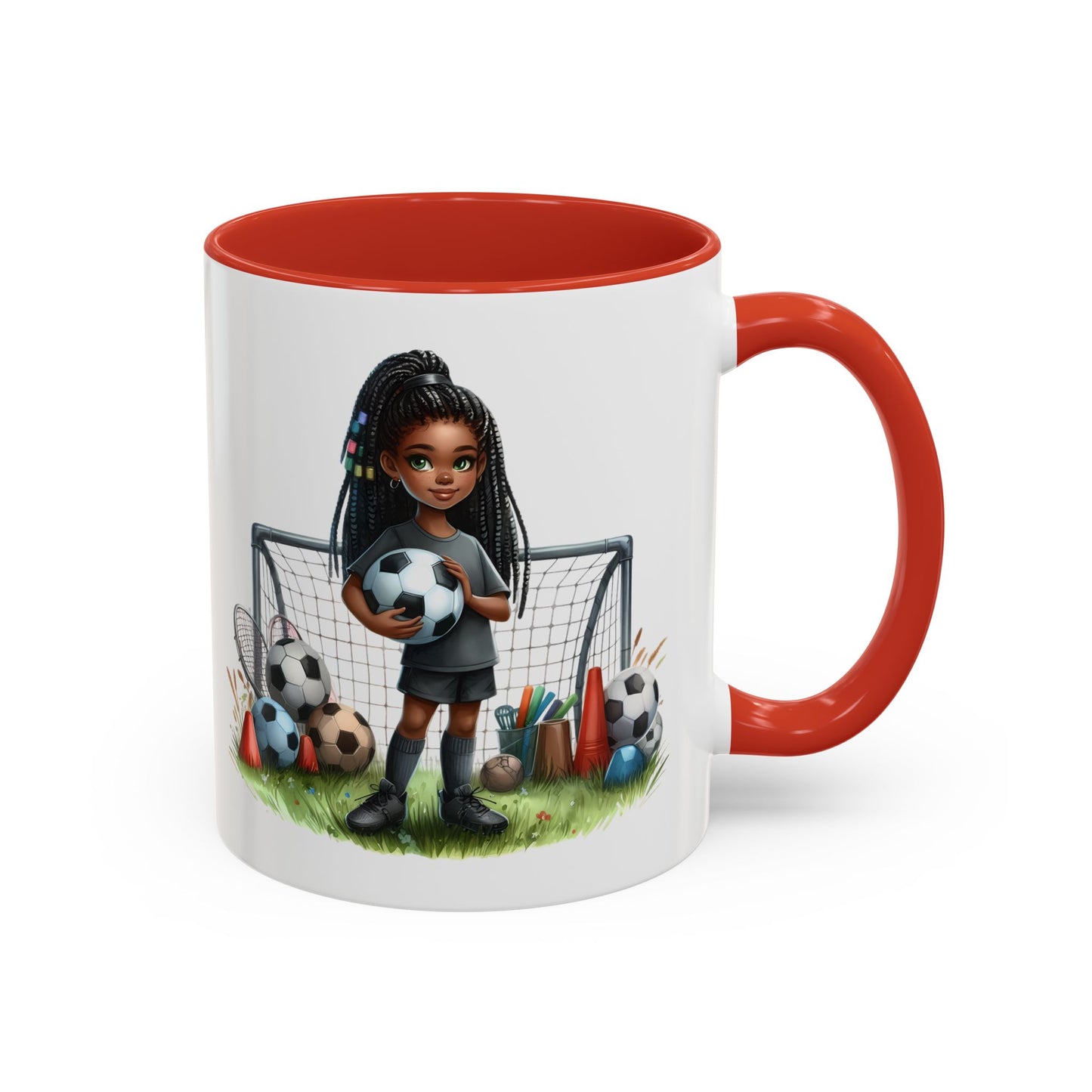 Soccer-Themed Accent Coffee Mug, Personalized Sports Fan Gift, Perfect for Coaches, Players, Kids, and Birthdays