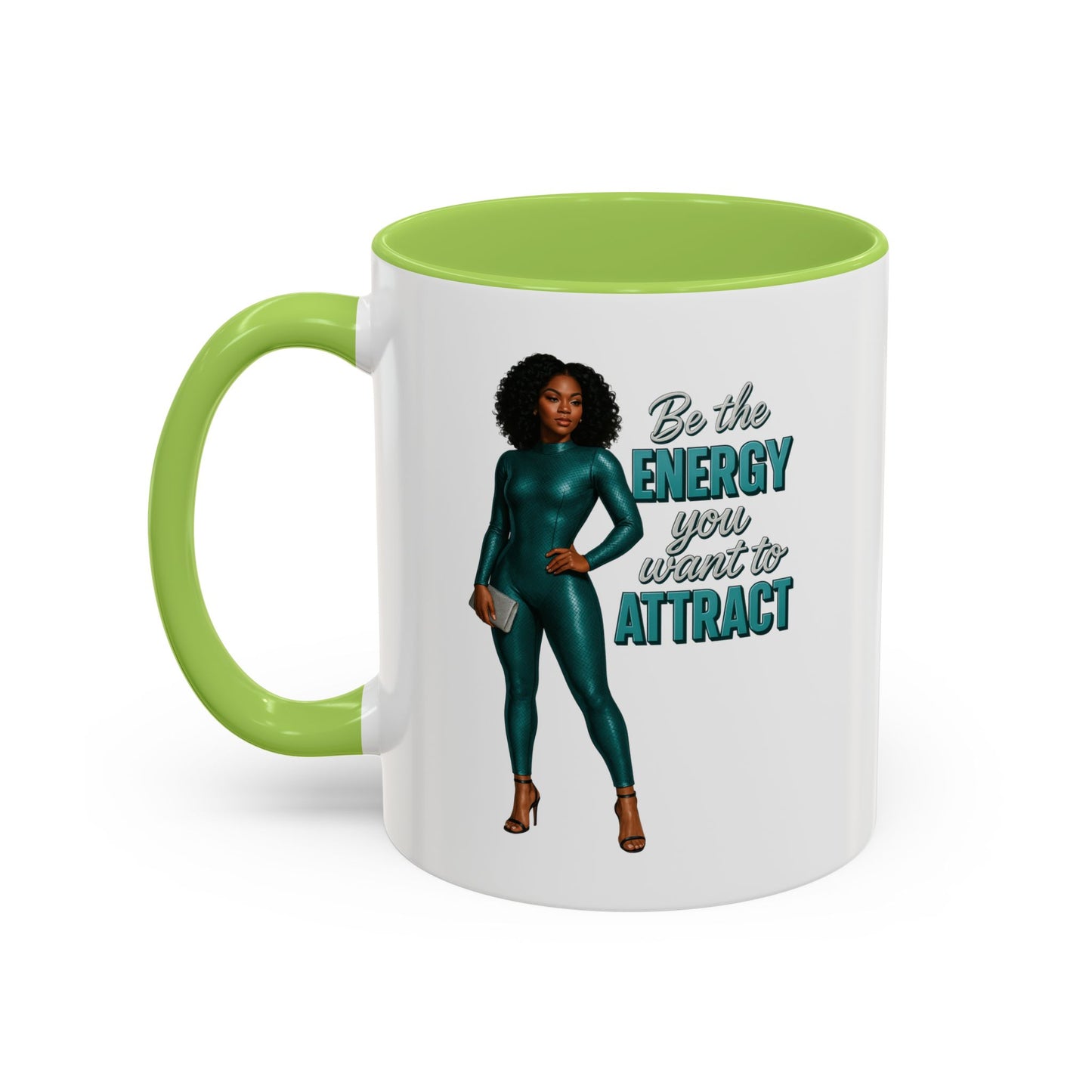 Empowering Accent Coffee Mug - Ideal Gift for Motivators, Inspirational Decor, Self-Care Mug, Energy Attraction Mug