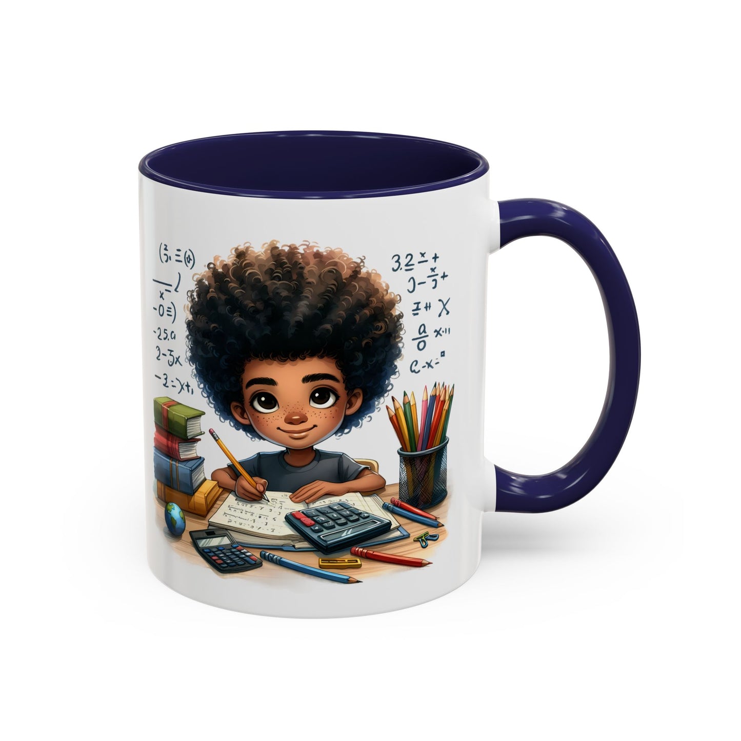 Cute Academic Accent Coffee Mug - Fun Mug for Students, Personalized Teacher Gift, Unique Gift for Scholars, Black Mug with Artwork
