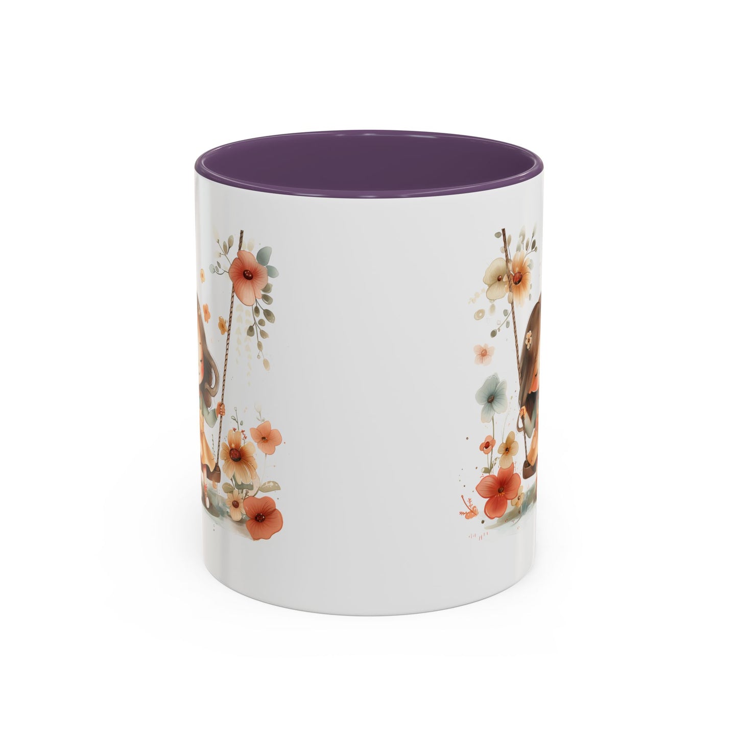 Floral Swing Coffee Mug - Whimsical Flower Design, Cute Gift for Tea Lovers, Boho Kitchen Decor, Birthday, Mother's Day