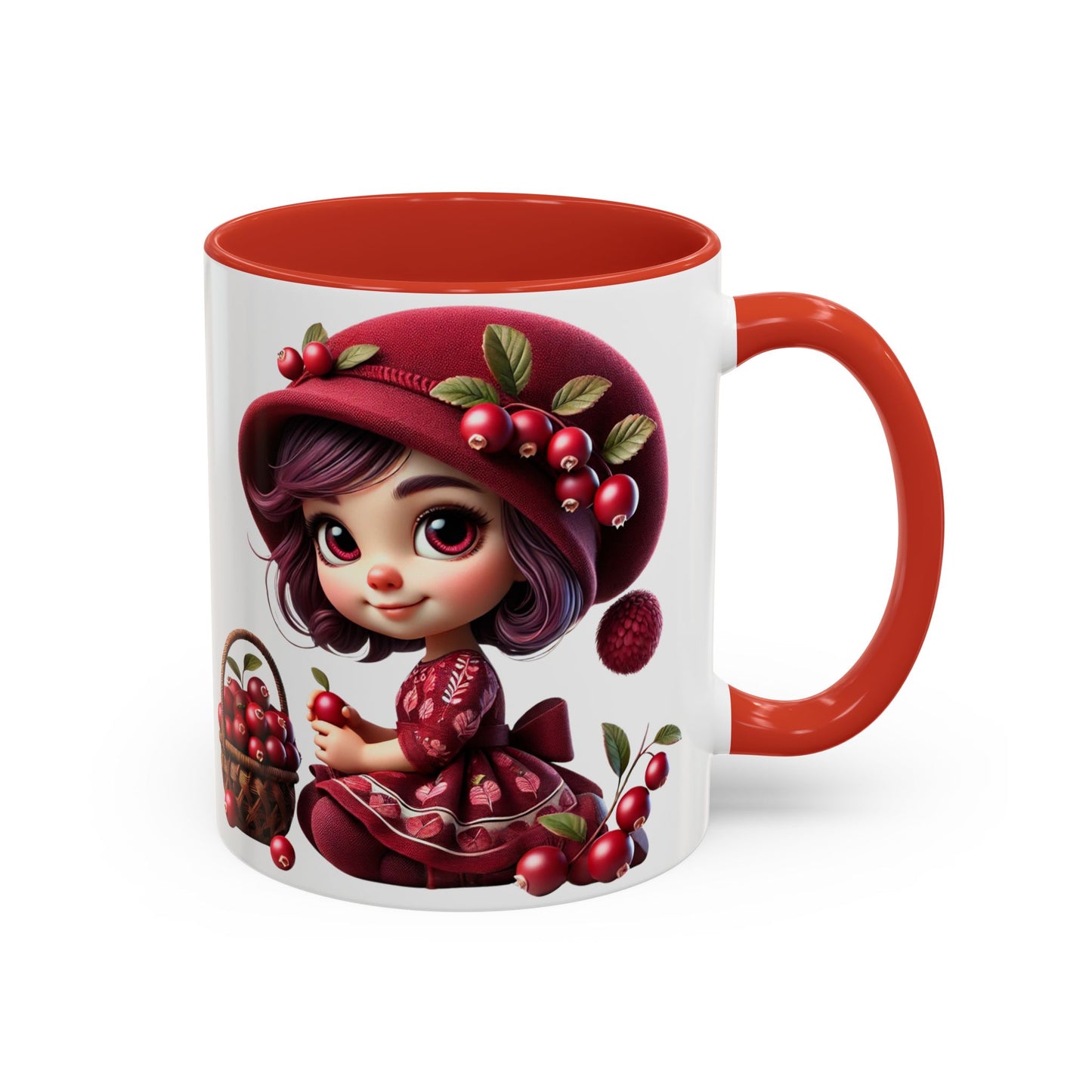 Charming Cherry Blossom Accent Coffee Mug | Cute Character Design | Perfect Gift for Tea Lovers & Special Occasions