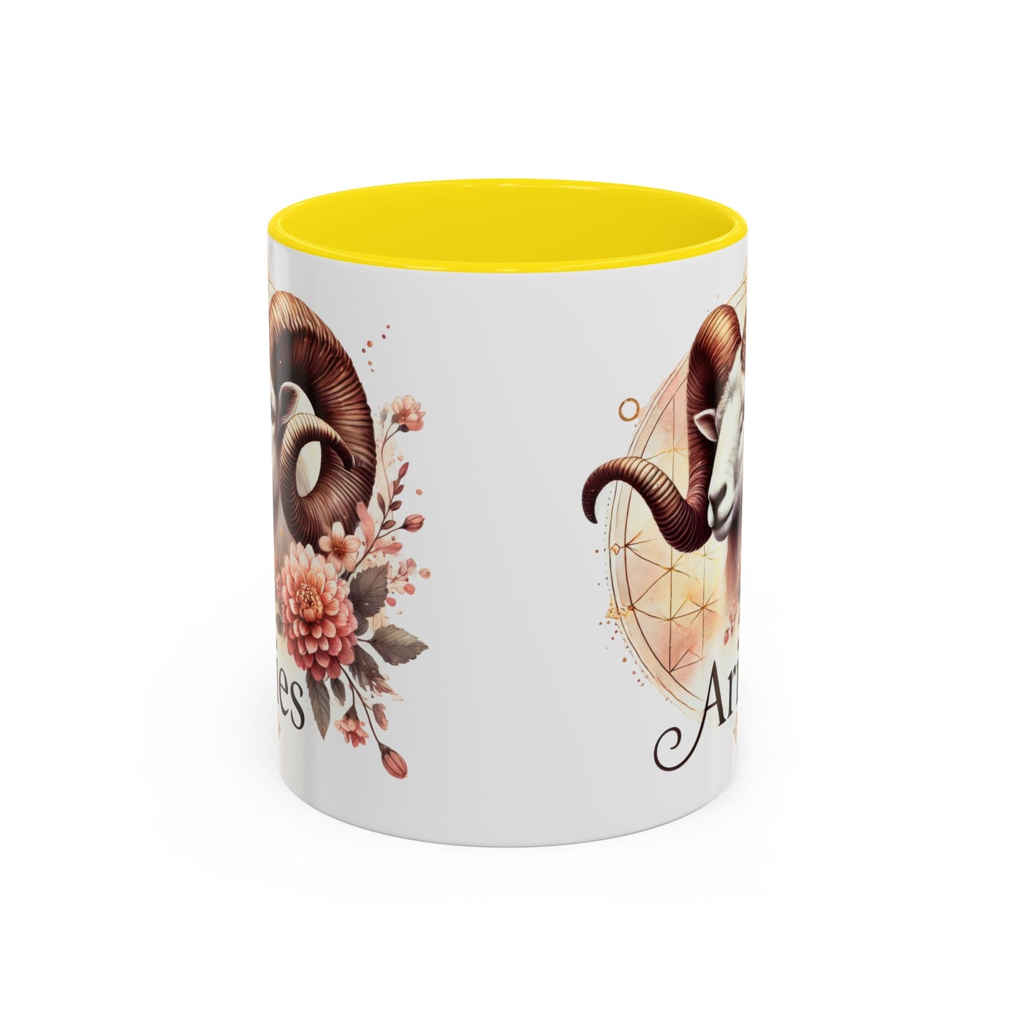 Aries Zodiac Coffee Mug - Astrological Floral Design - Perfect Gift for Astrology Lovers