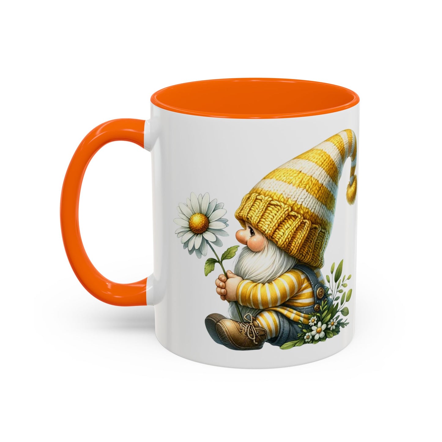 Whimsical Gnome Coffee Mug, Cute Gnome Cup for Garden Lovers, Spring Decor, Gift for Her, Coffee Lover's Mug, Unique Flower Mug