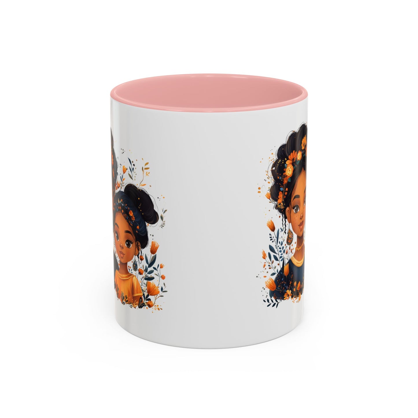 Cute Floral Accent Mug for Coffee Lovers, Gift for Moms, Family Bonding, Fall Decor, Unique Tea Mug