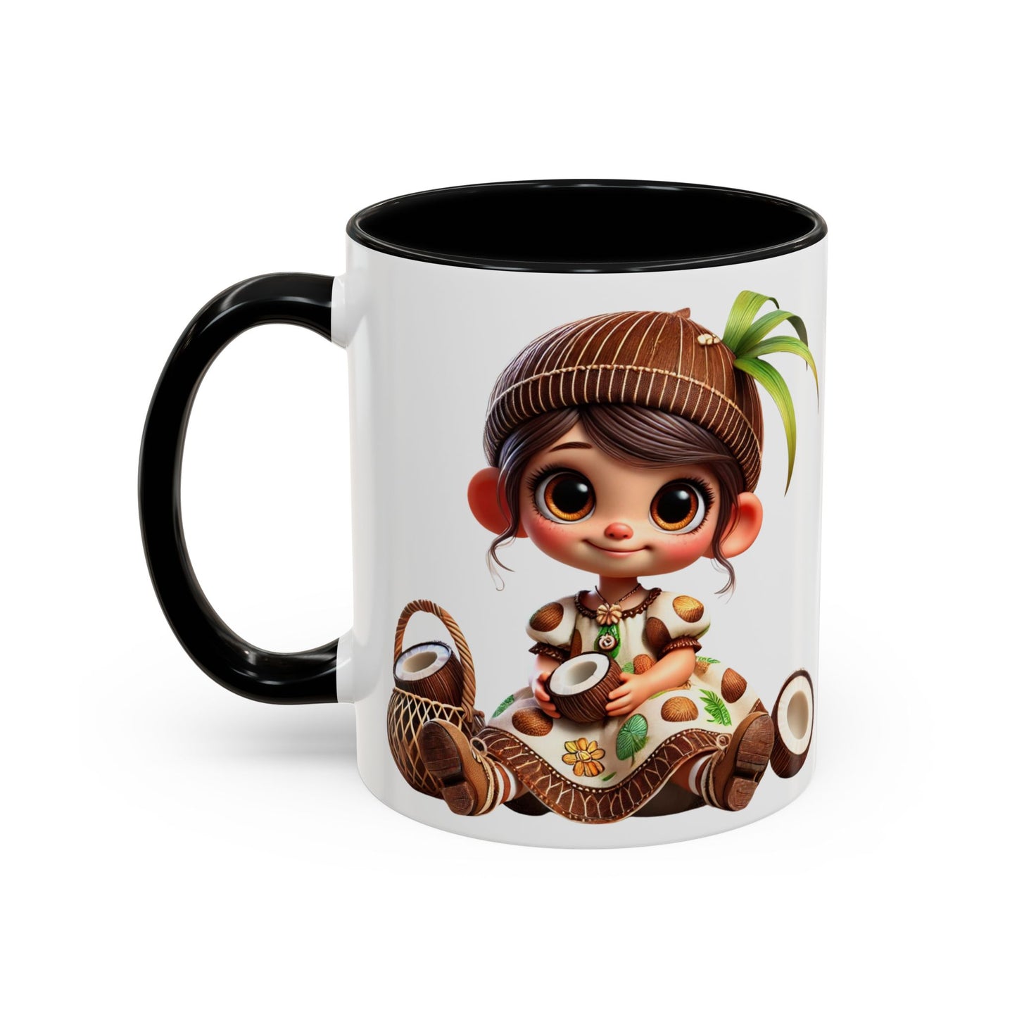 Whimsical Coconut Character Coffee Mug - 11oz & 15oz