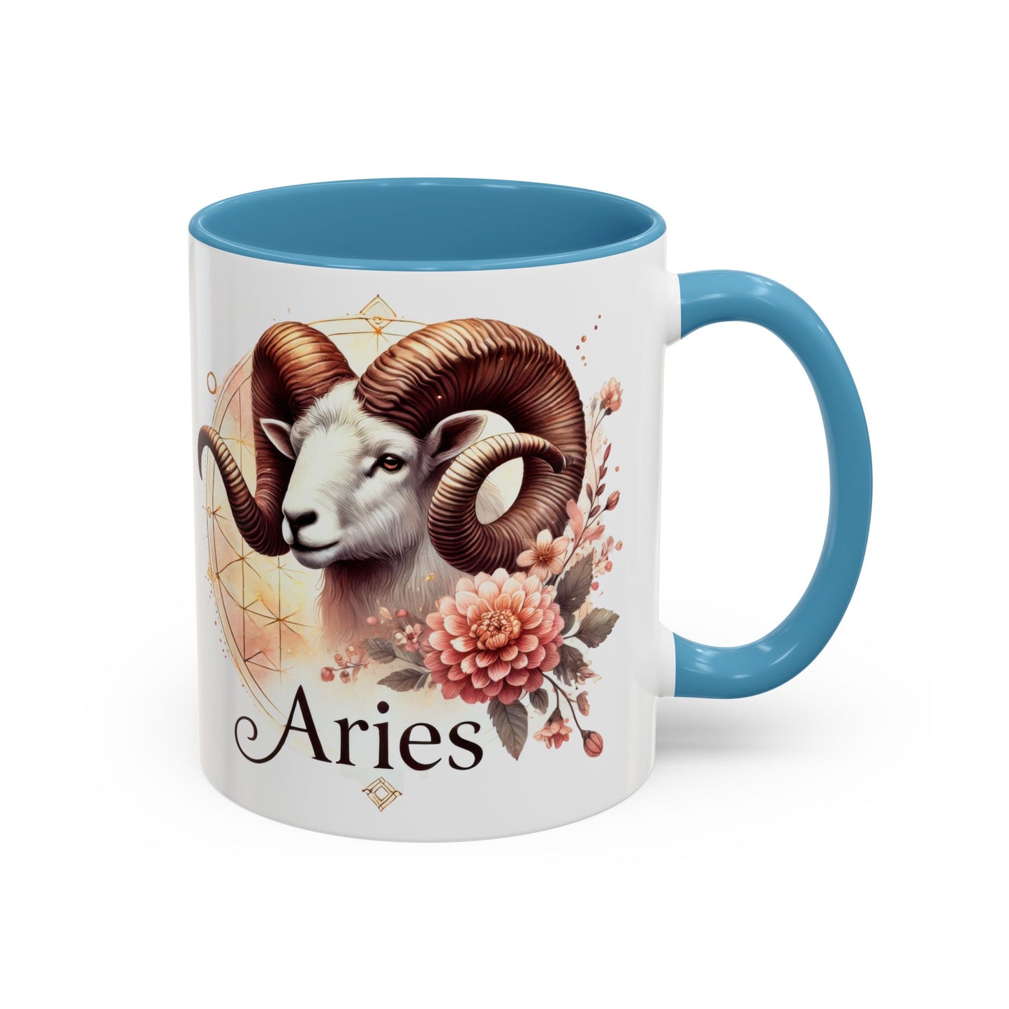Aries Zodiac Coffee Mug - Astrological Floral Design - Perfect Gift for Astrology Lovers