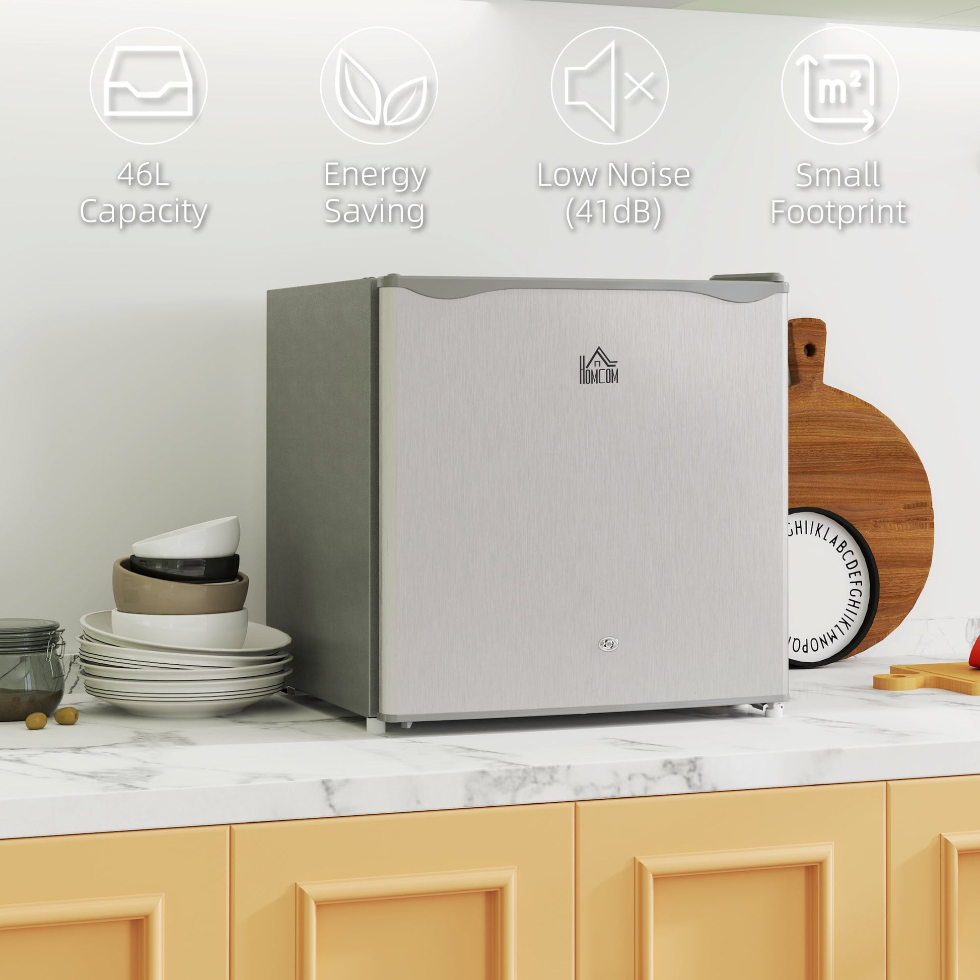 46 Litre Lockable Countertop Fridge - Grey-3