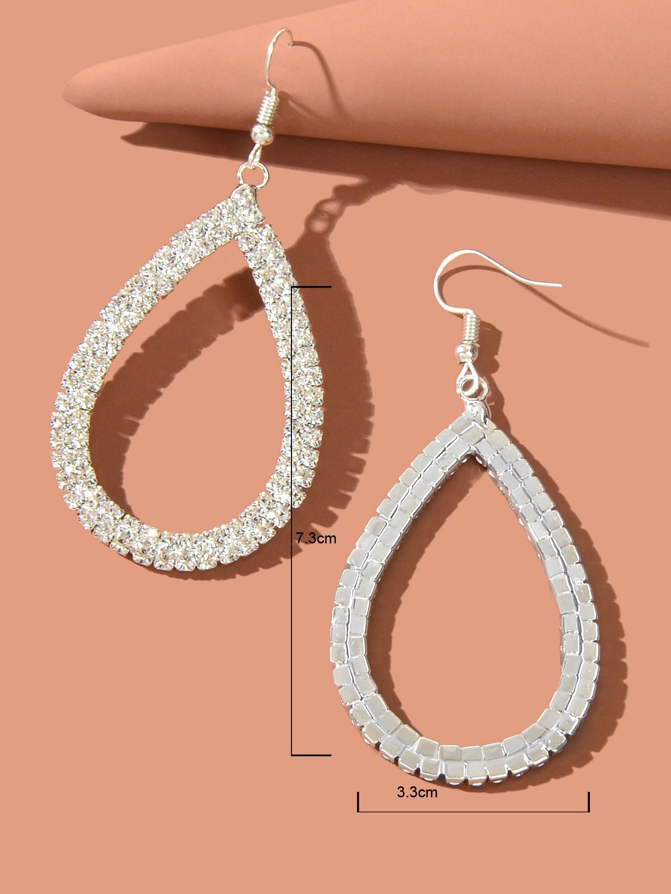 Shinning Full Rhinestone Water Drop Earrings Luxury Wedding Birdal Prom Jewelry-3