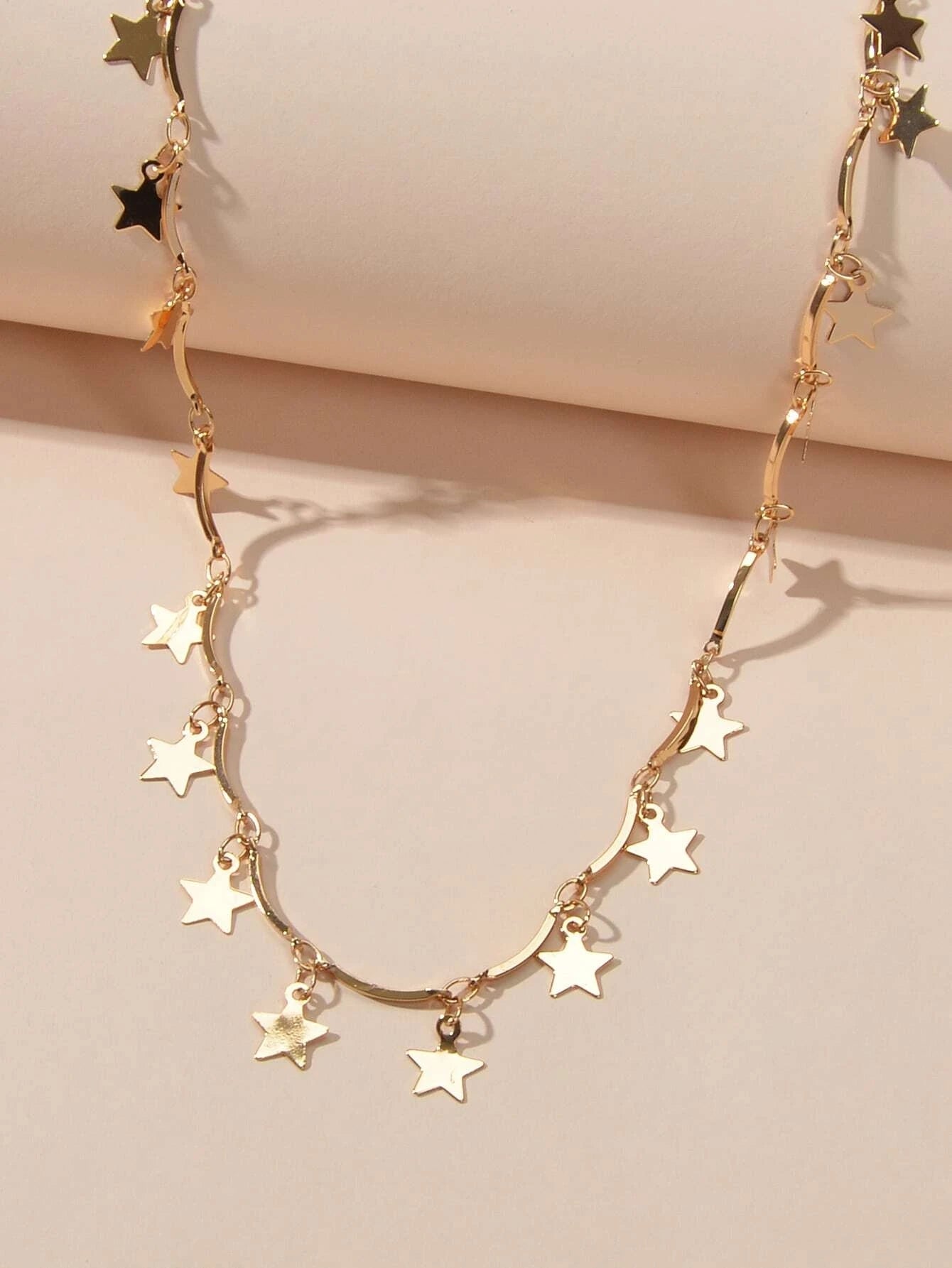 Perfect Wedding Engagement Jewellery set Star Charm Necklace Pearl Stud Earrings-3