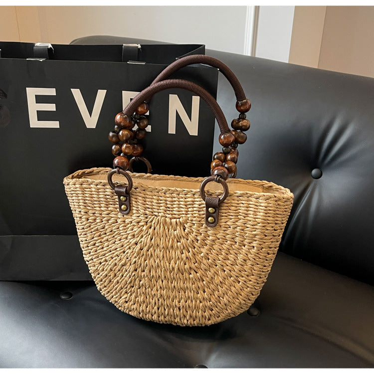Plaited Women's Bag Beach Holiday Handbag Large Capacity Casual Semicircle JFA UNIjuntos Entreprise