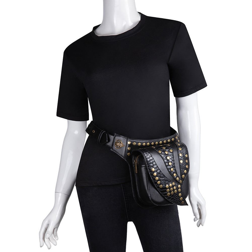 Girl Punk Studded Biker Chest Bag