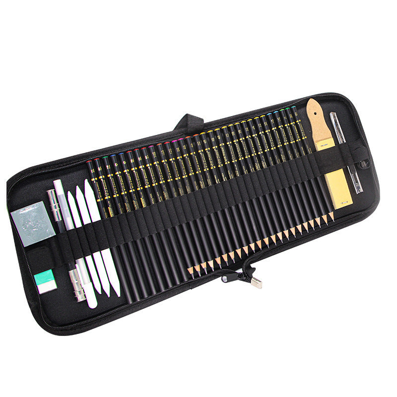 41 Pieces Drawing Sketch Pencil Cloth Bag Set