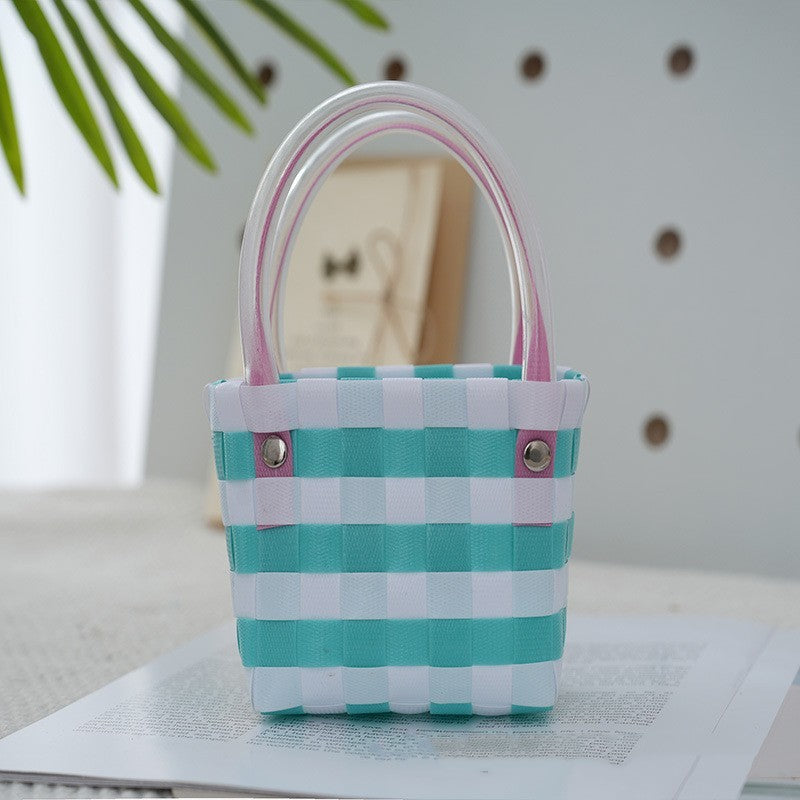 Ins Style Portable Small Square Bag Woven