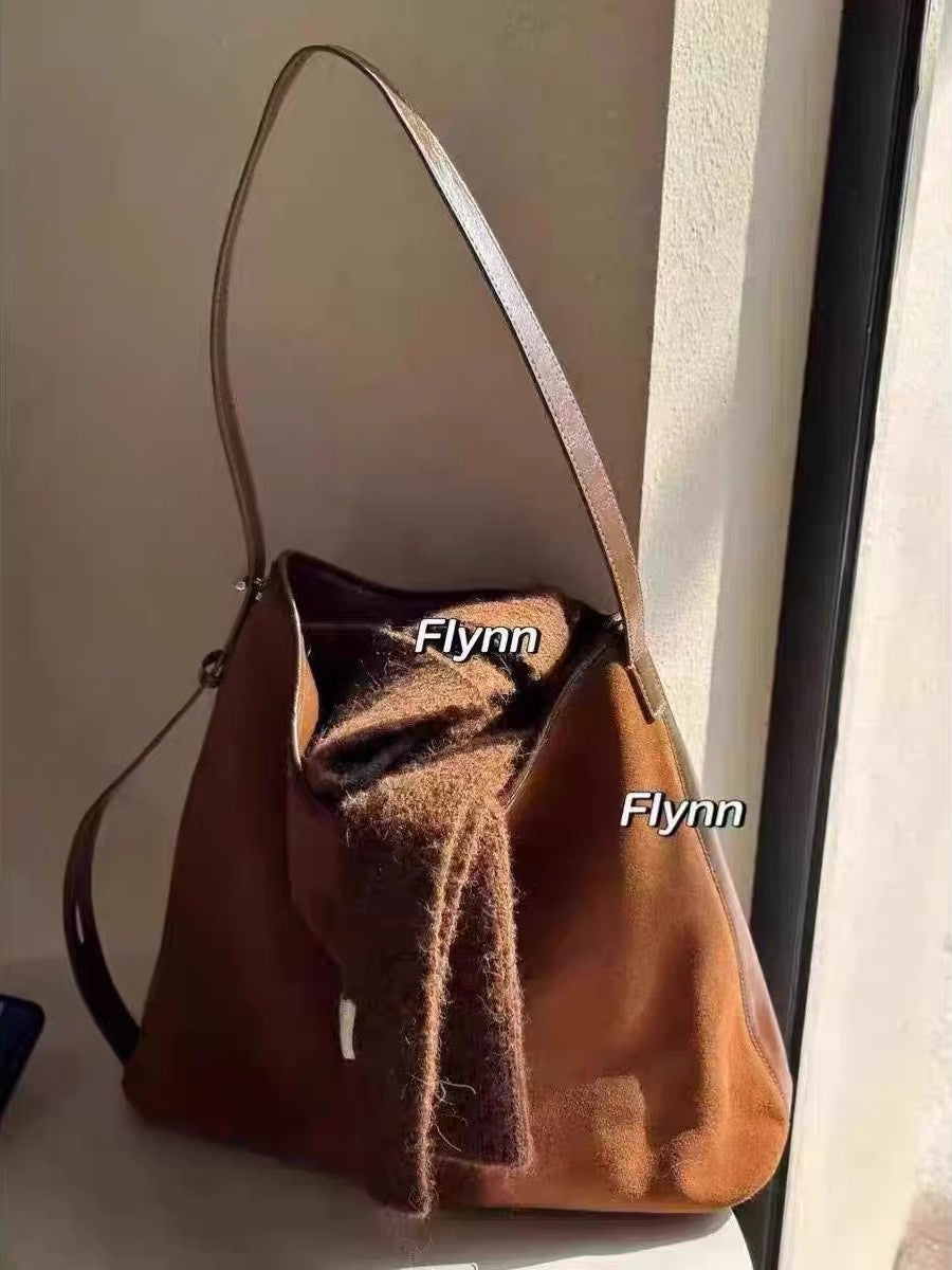 Retro Matte Suede Shoulder Bag