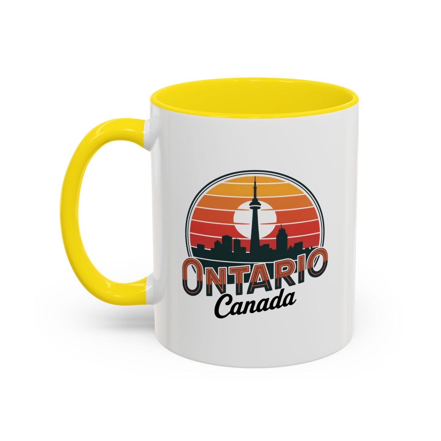 Ontario Skyline Accent Coffee Mug, Retro Travel Mug, Gift for Coffee Lovers, Ontario Souvenir, Unique Kitchen Decor