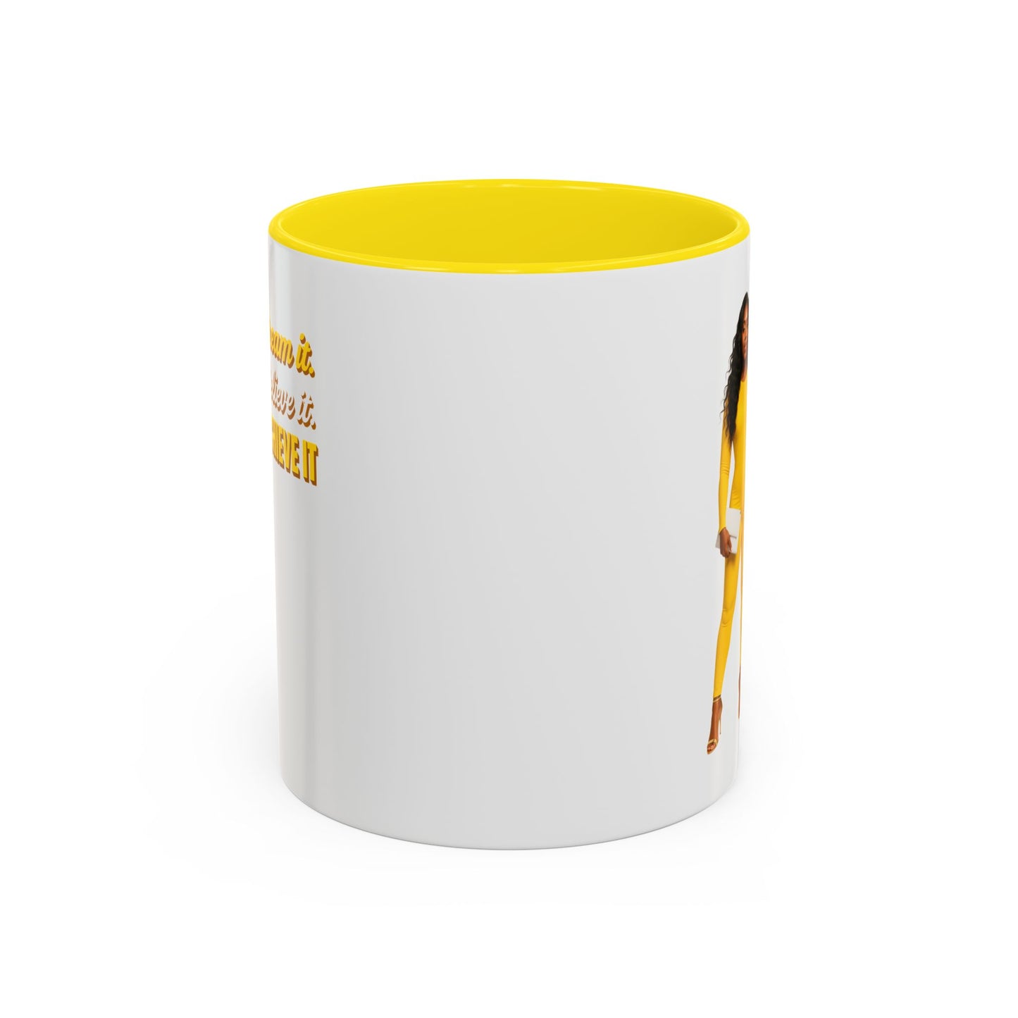 Inspiring Accent Coffee Mug - Dream It, Believe It, Achieve It, Motivational Gift, Coffee Lovers, Home Office Decor