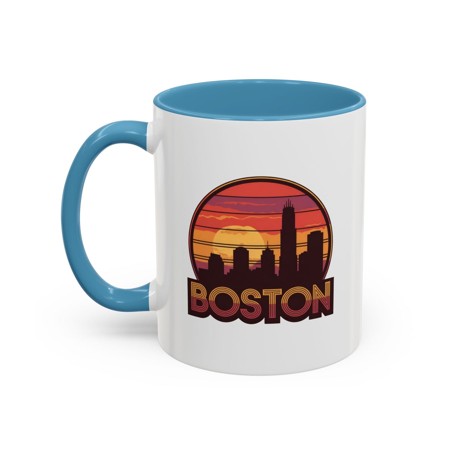 Boston Sunset Accent Coffee Mug, Unique Gift for Boston Lovers, Travel Souvenir, Home Decor, Coffee Lover's Gift, 11oz 15oz Options