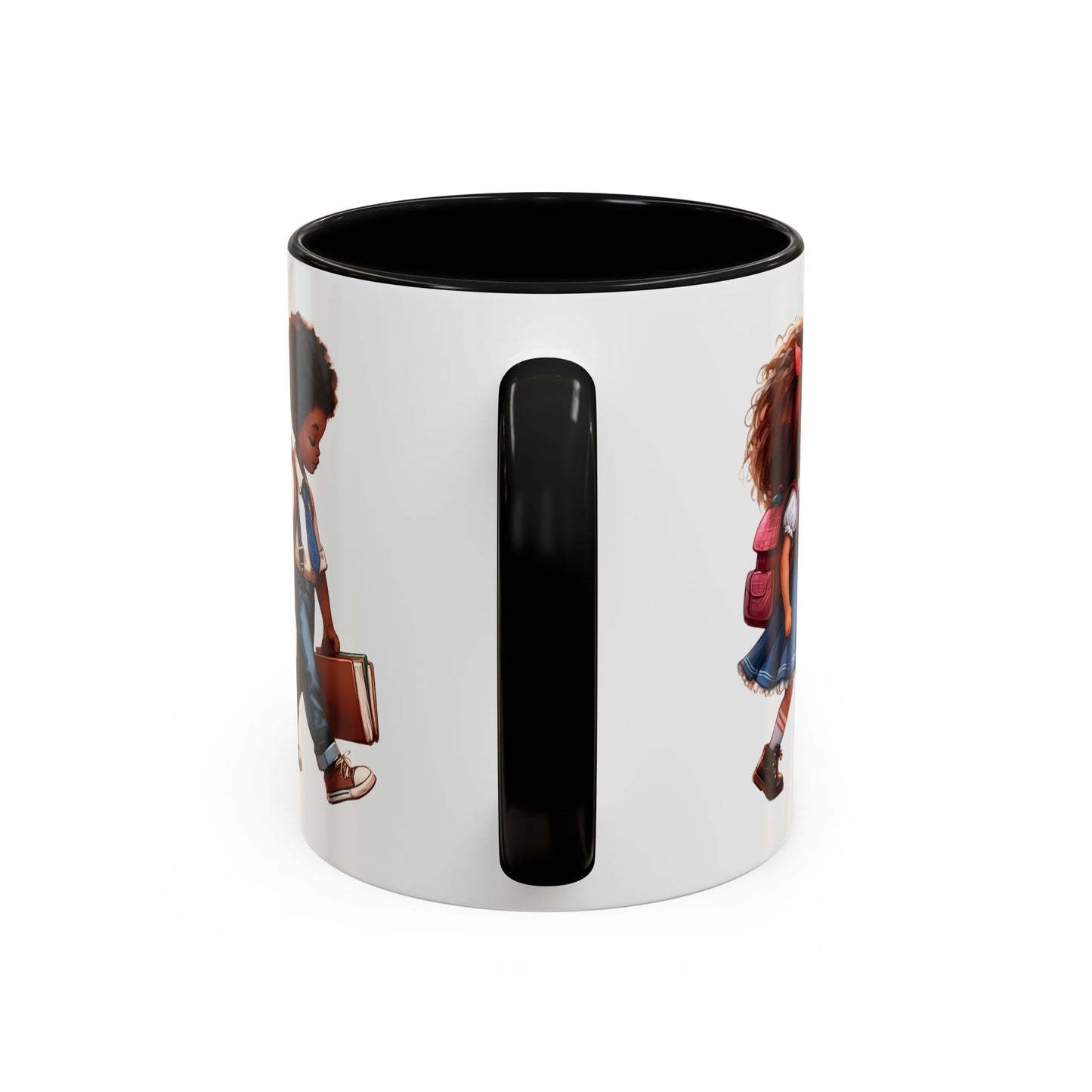 Cute Kids Walking Accent Coffee Mug | Back to School, Teacher Gift, Children's Art, Personalized Tea Cup, Unique Gift Idea